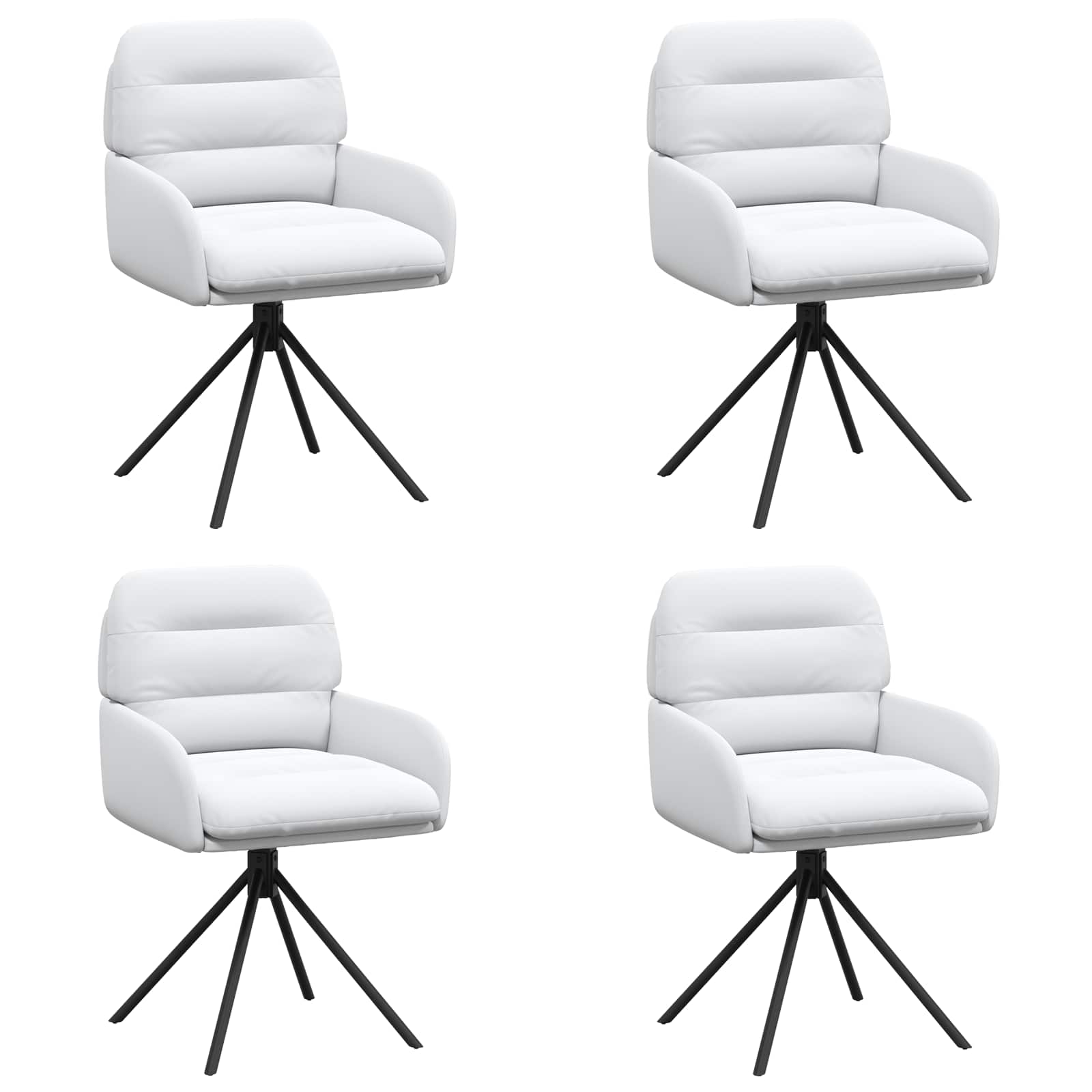 Draai Eetstoelen 4 pcs Kunstleer Wit 59 x 59,5 x 90 cm is nu te koop bij PeponiXL, paradijselijk wonen!