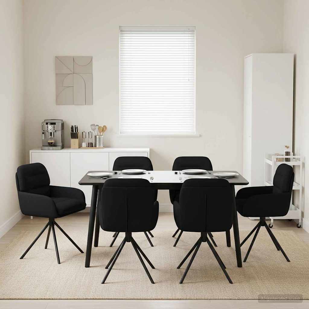 Draai Eetstoelen 6 pcs Kunstleer Zwart 59 x 59,5 x 90 cm is nu te koop bij PeponiXL, paradijselijk wonen!