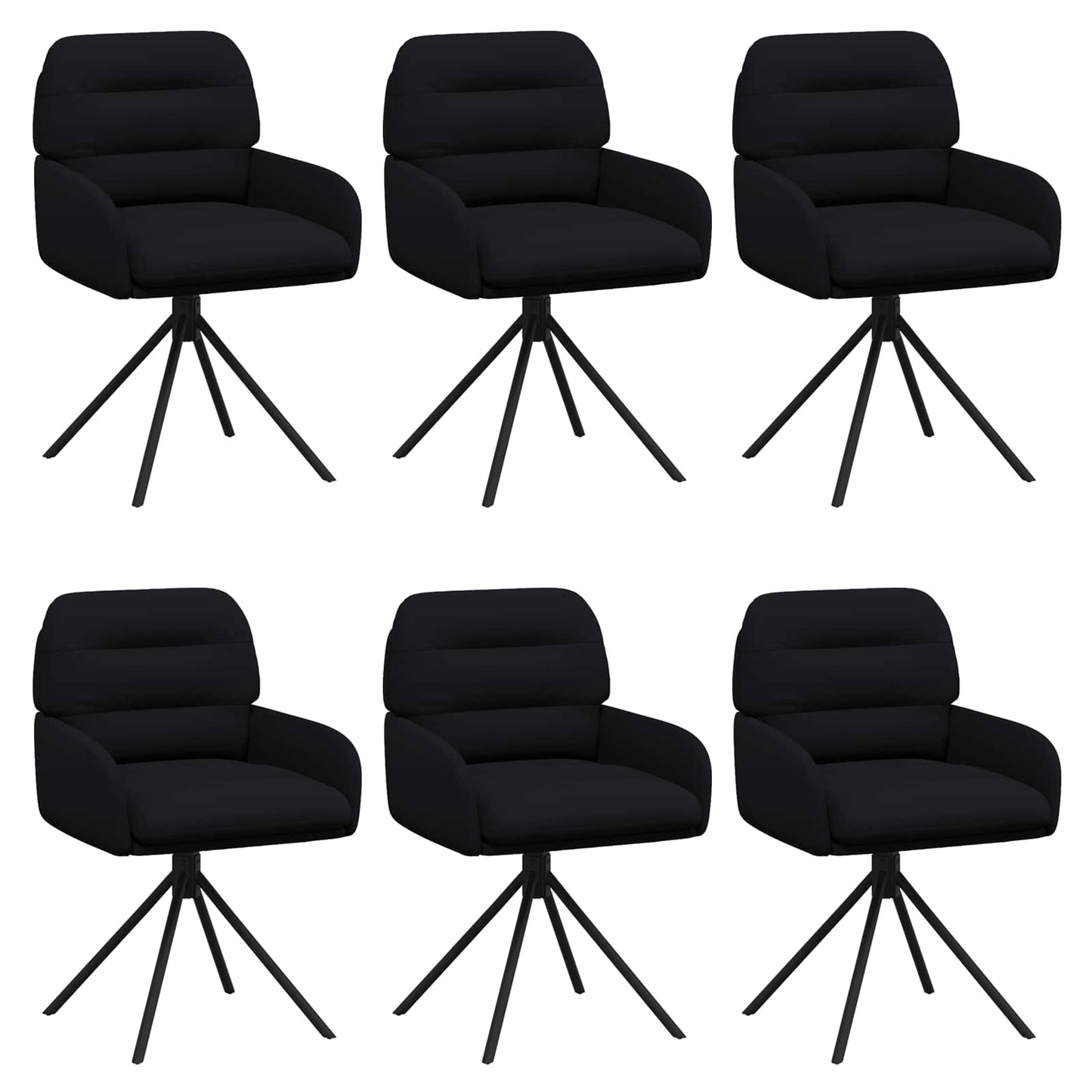 Draai Eetstoelen 6 pcs Kunstleer Zwart 59 x 59,5 x 90 cm is nu te koop bij PeponiXL, paradijselijk wonen!