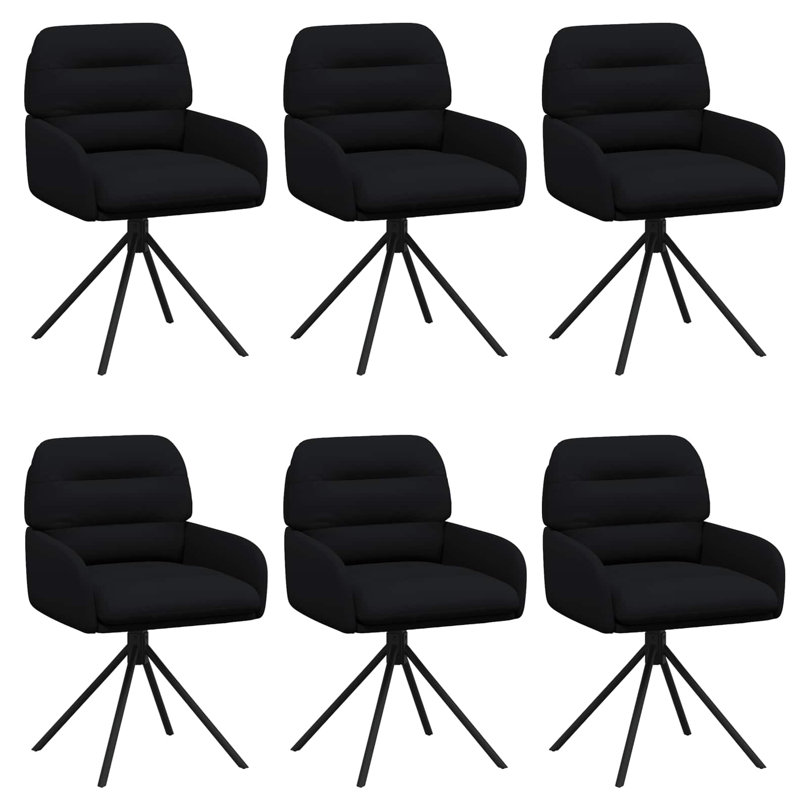 Draai Eetstoelen 6 pcs Kunstleer Zwart 59 x 59,5 x 90 cm is nu te koop bij PeponiXL, paradijselijk wonen!
