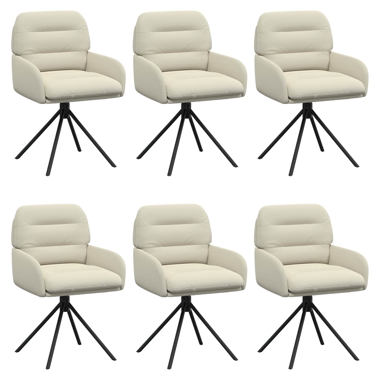 Draai Eetstoelen 6 pcs Kunstleer Crèmekleurig 59 x 59,5 x 90 cm is nu te koop bij PeponiXL, paradijselijk wonen!