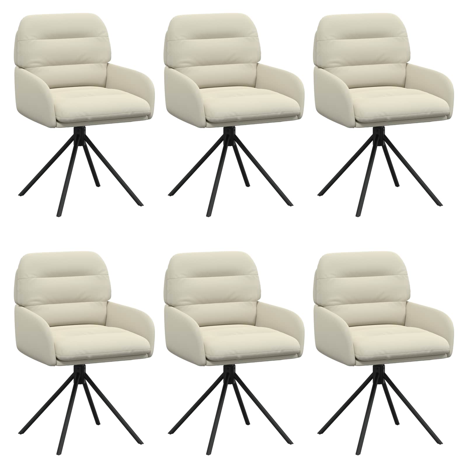 Draai Eetstoelen 6 pcs Kunstleer Crèmekleurig 59 x 59,5 x 90 cm is nu te koop bij PeponiXL, paradijselijk wonen!