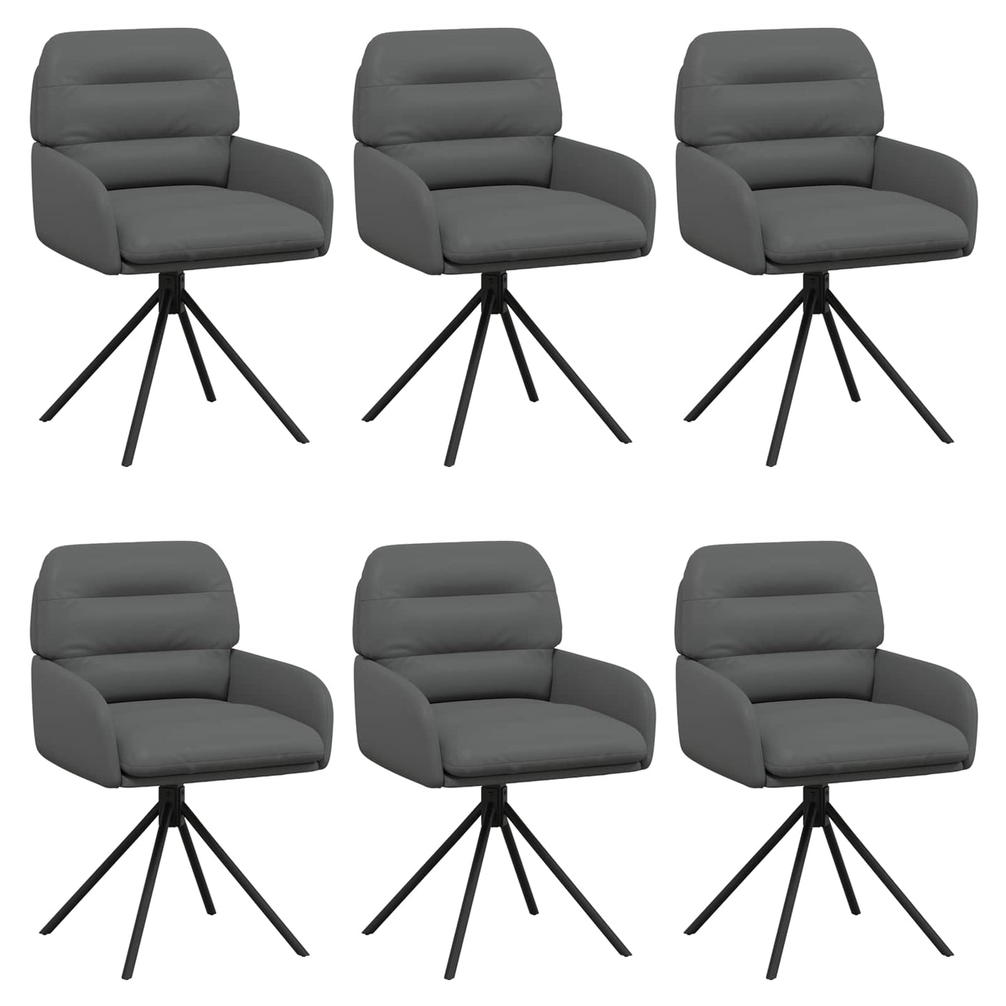 Draai Eetstoelen 6 pcs Kunstleer Grijs 59 x 59,5 x 90 cm is nu te koop bij PeponiXL, paradijselijk wonen!