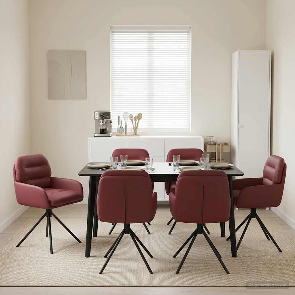 Draai Eetstoelen 6 pcs Kunstleer Wijnrood 59 x 59,5 x 90 cm is nu te koop bij PeponiXL, paradijselijk wonen!