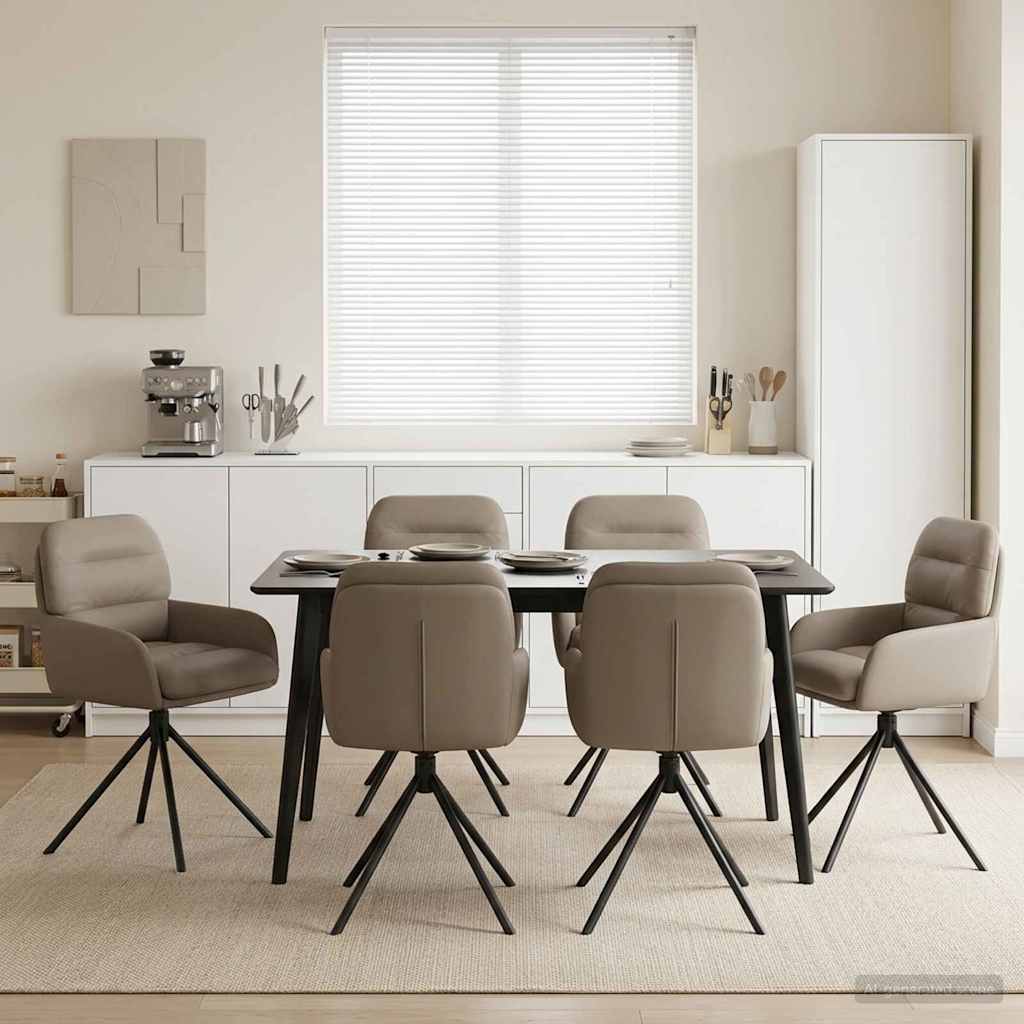 Draai Eetstoelen 6 pcs Kunstleer Cappuccino 59 x 59,5 x 90 cm is nu te koop bij PeponiXL, paradijselijk wonen!