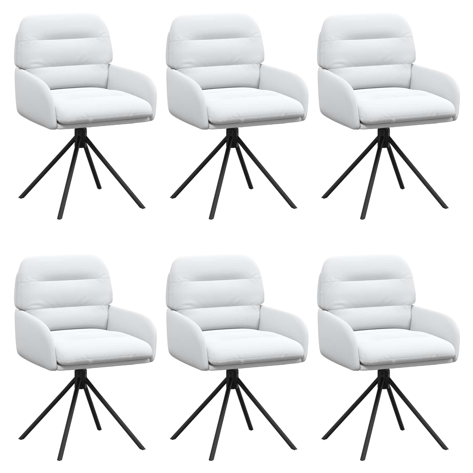 Draai Eetstoelen 6 pcs Kunstleer Wit 59 x 59,5 x 90 cm is nu te koop bij PeponiXL, paradijselijk wonen!