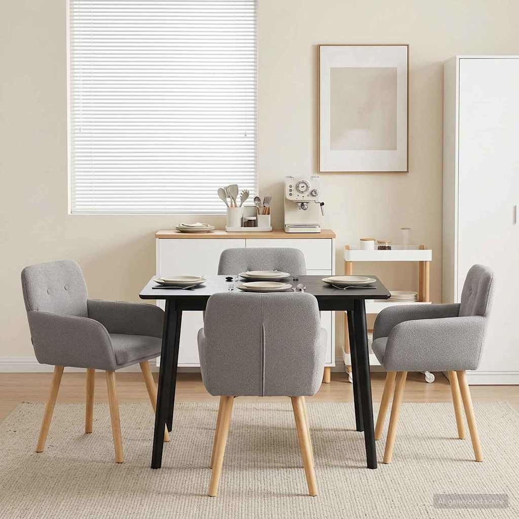 Eettafelstoelen 4 pcs Bouclé Lichtgrijs 59 x 57 x 85 cm is nu te koop bij PeponiXL, paradijselijk wonen!
