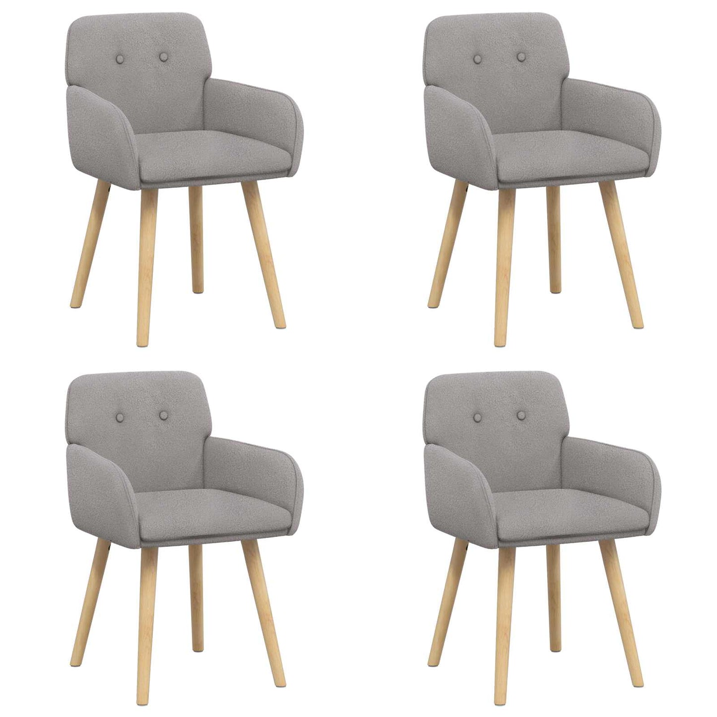 Eettafelstoelen 4 pcs Bouclé Lichtgrijs 59 x 57 x 85 cm is nu te koop bij PeponiXL, paradijselijk wonen!