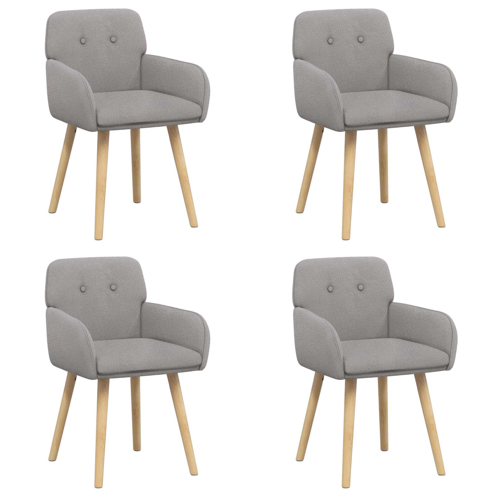 Eettafelstoelen 4 pcs Bouclé Lichtgrijs 59 x 57 x 85 cm is nu te koop bij PeponiXL, paradijselijk wonen!