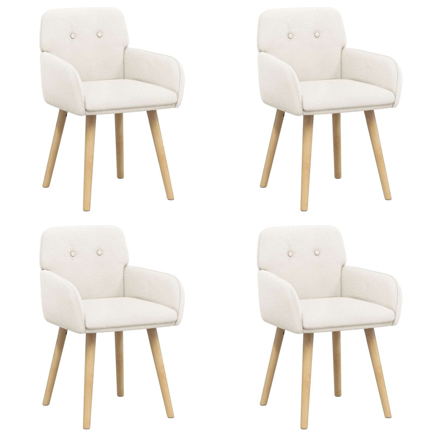 Eettafelstoelen 4 pcs Bouclé Crèmekleurig 59 x 57 x 85 cm is nu te koop bij PeponiXL, paradijselijk wonen!