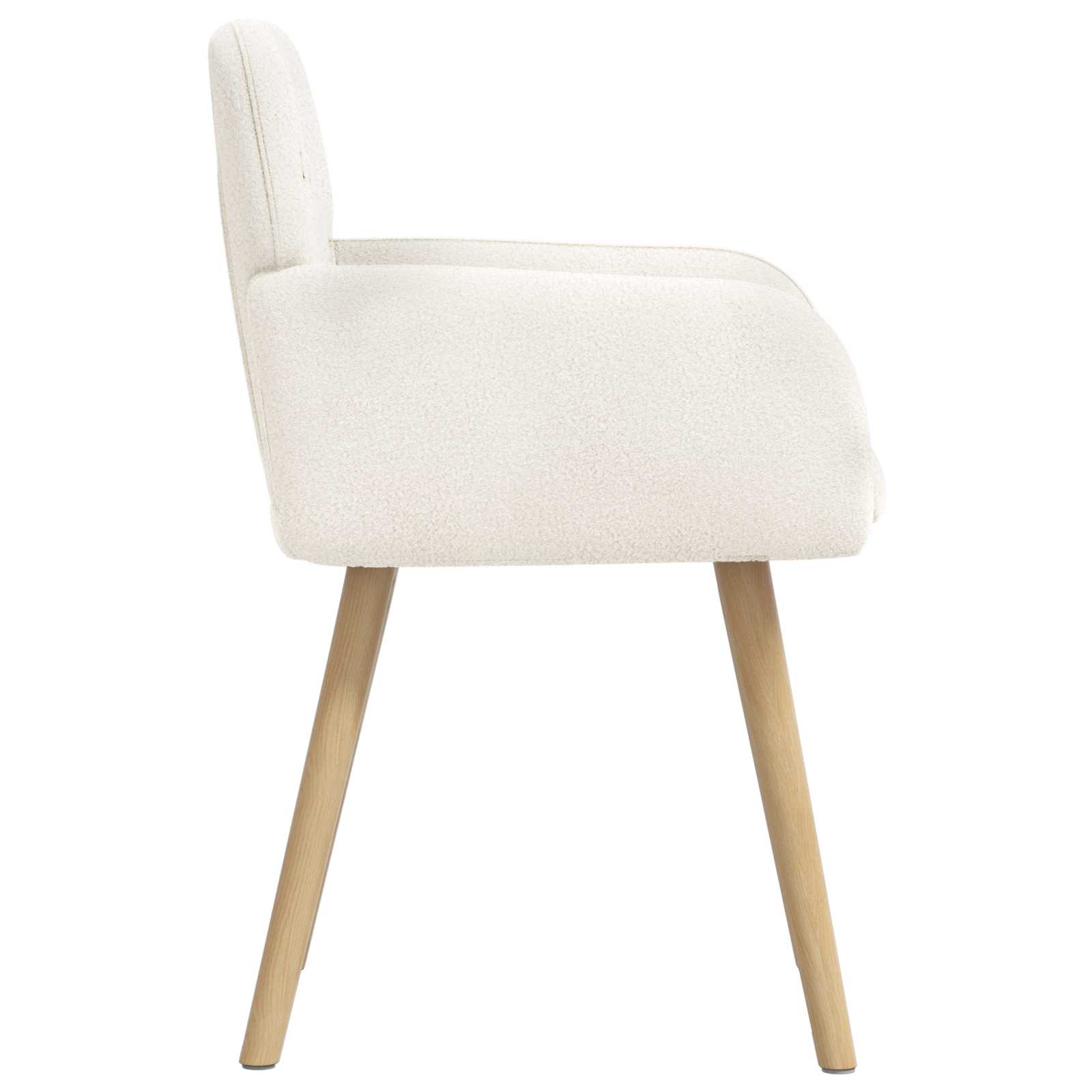 Eettafelstoelen 4 pcs Bouclé Crèmekleurig 59 x 57 x 85 cm is nu te koop bij PeponiXL, paradijselijk wonen!