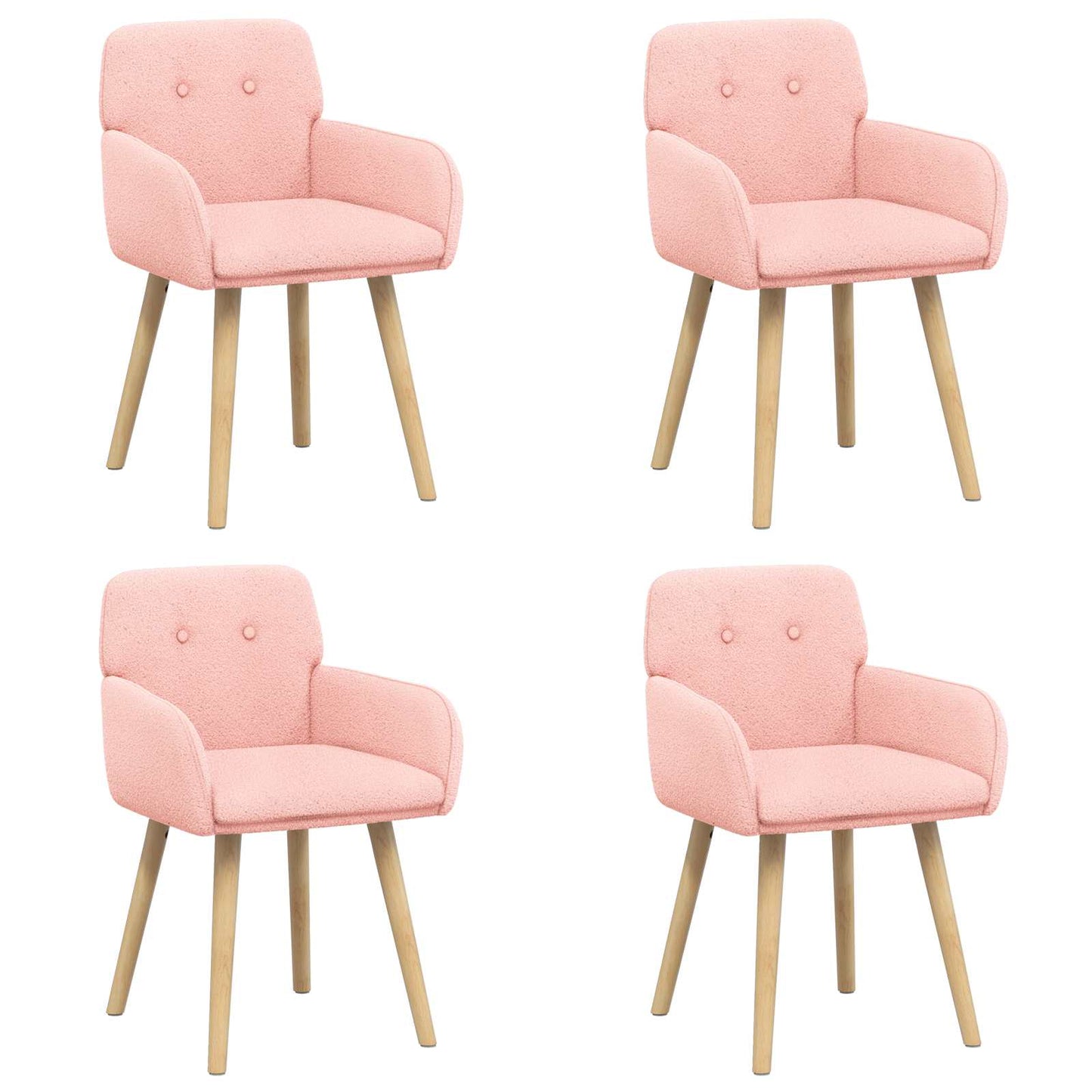 Eettafelstoelen 4 pcs Bouclé Roze 59 x 57 x 85 cm is nu te koop bij PeponiXL, paradijselijk wonen!