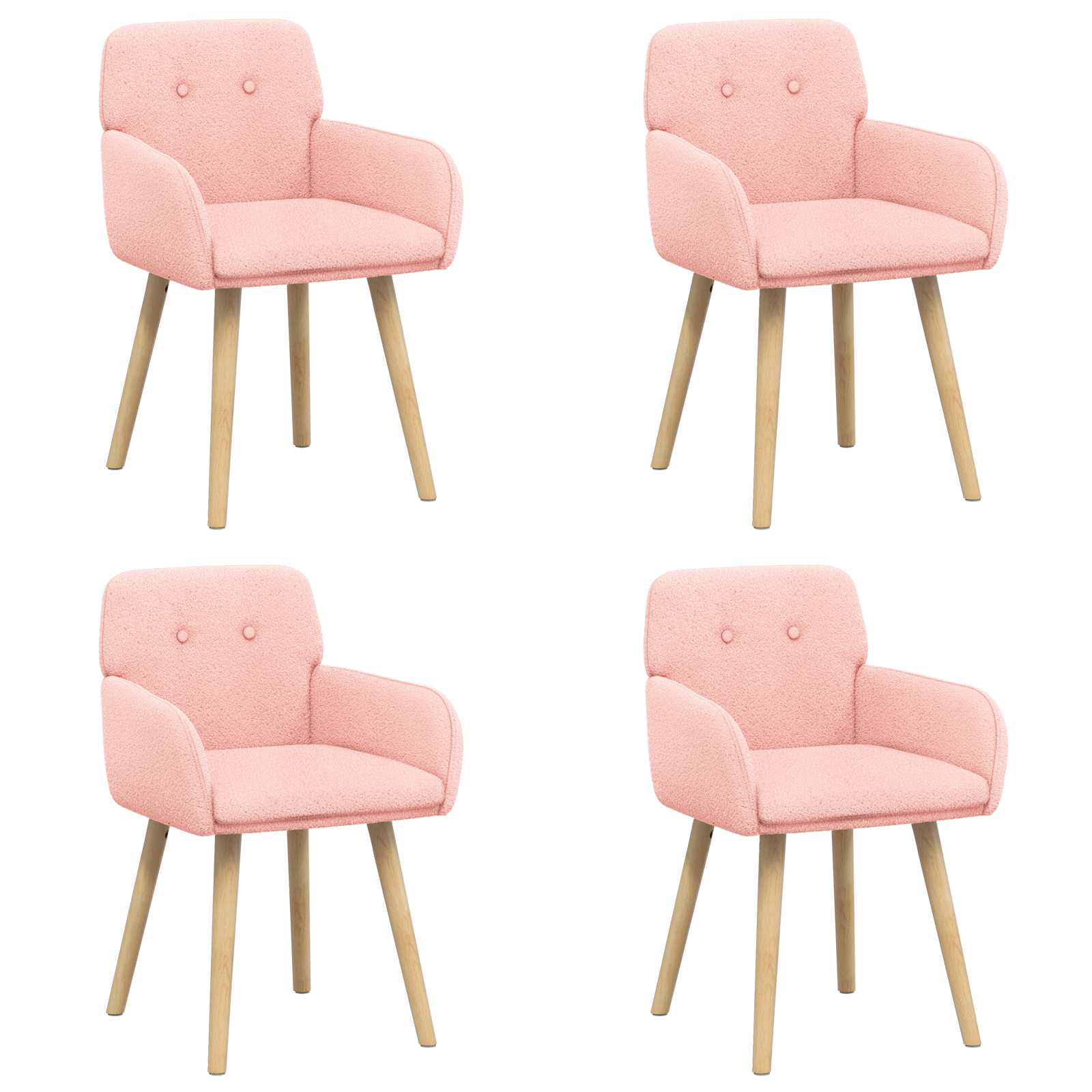 Eettafelstoelen 4 pcs Bouclé Roze 59 x 57 x 85 cm is nu te koop bij PeponiXL, paradijselijk wonen!