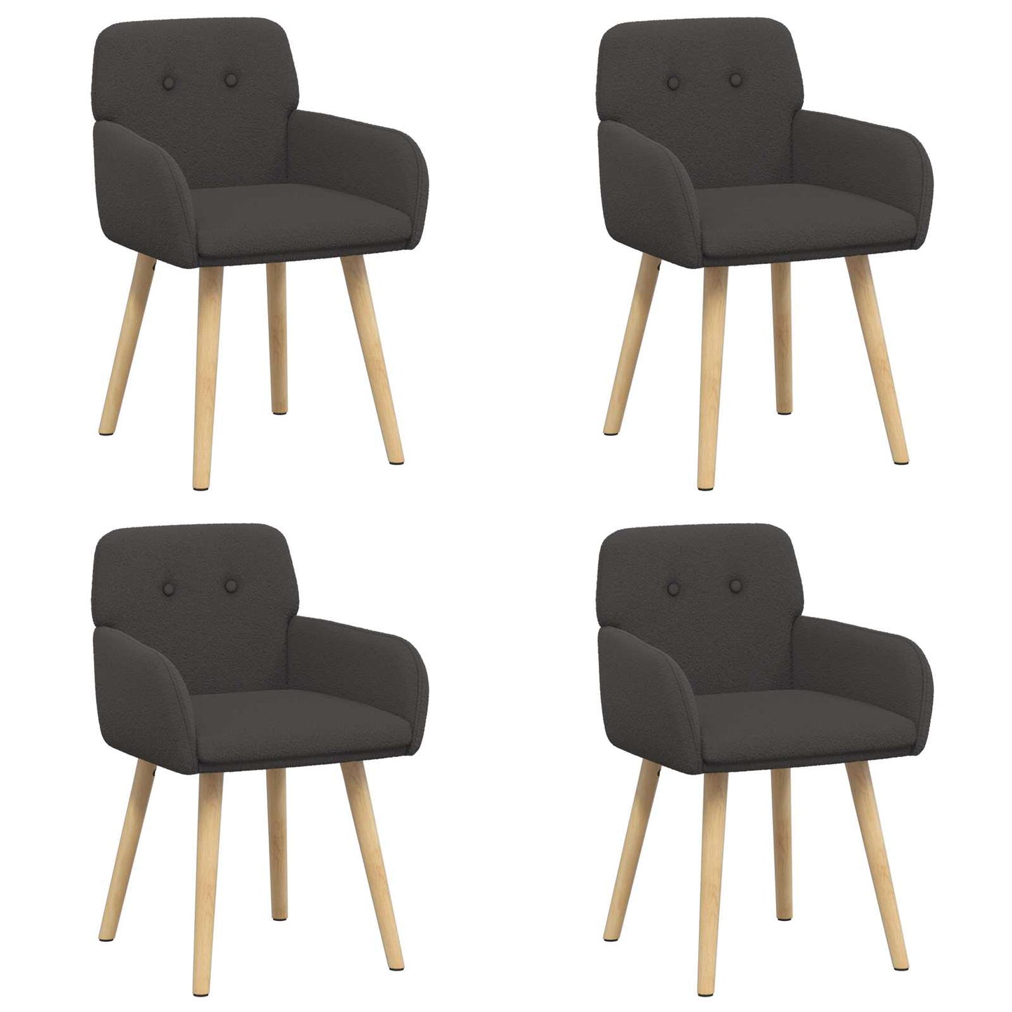Eettafelstoelen 4 pcs Bouclé Donkergrijs 59 x 57 x 85 cm is nu te koop bij PeponiXL, paradijselijk wonen!