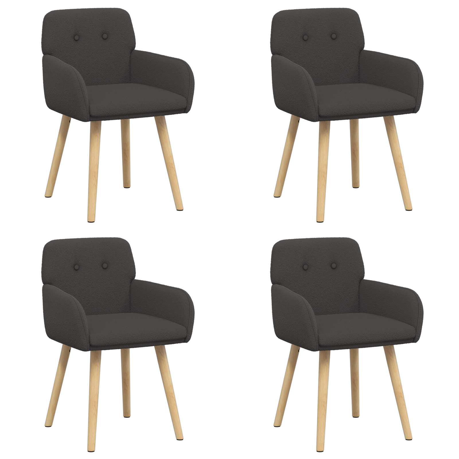 Eettafelstoelen 4 pcs Bouclé Donkergrijs 59 x 57 x 85 cm is nu te koop bij PeponiXL, paradijselijk wonen!
