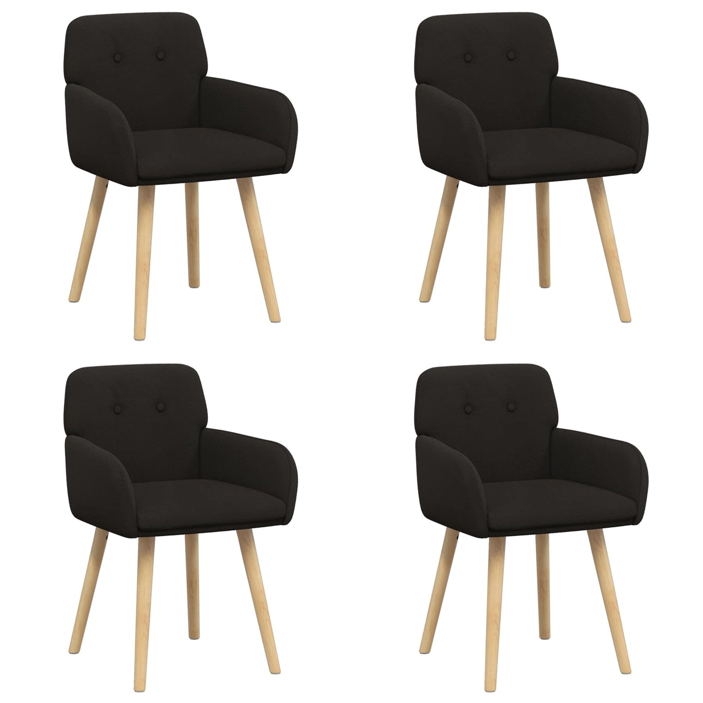 Eettafelstoelen 4 pcs Bouclé Zwart 59 x 57 x 85 cm is nu te koop bij PeponiXL, paradijselijk wonen!