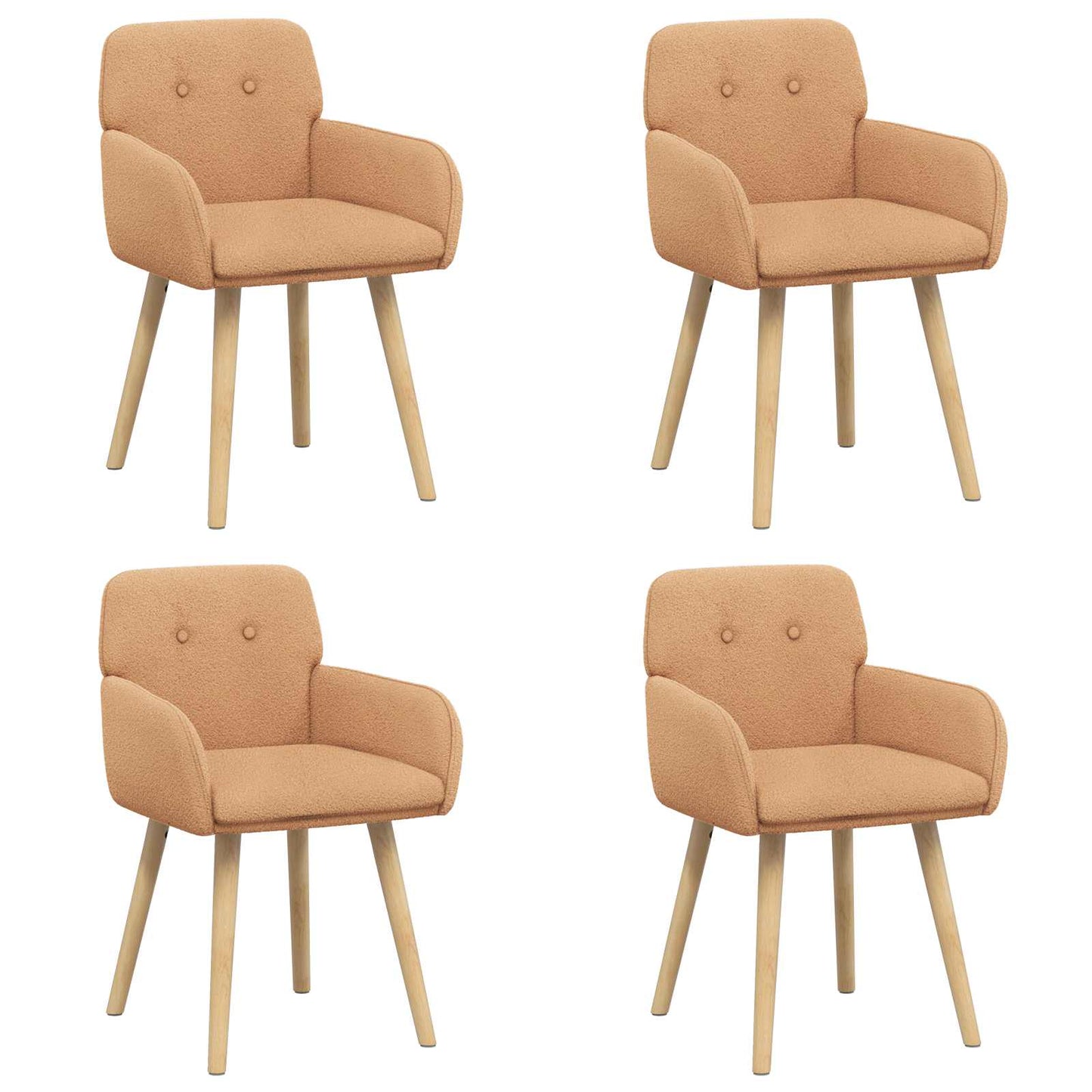 Eettafelstoelen 4 pcs Bouclé Beige 59 x 57 x 85 cm is nu te koop bij PeponiXL, paradijselijk wonen!