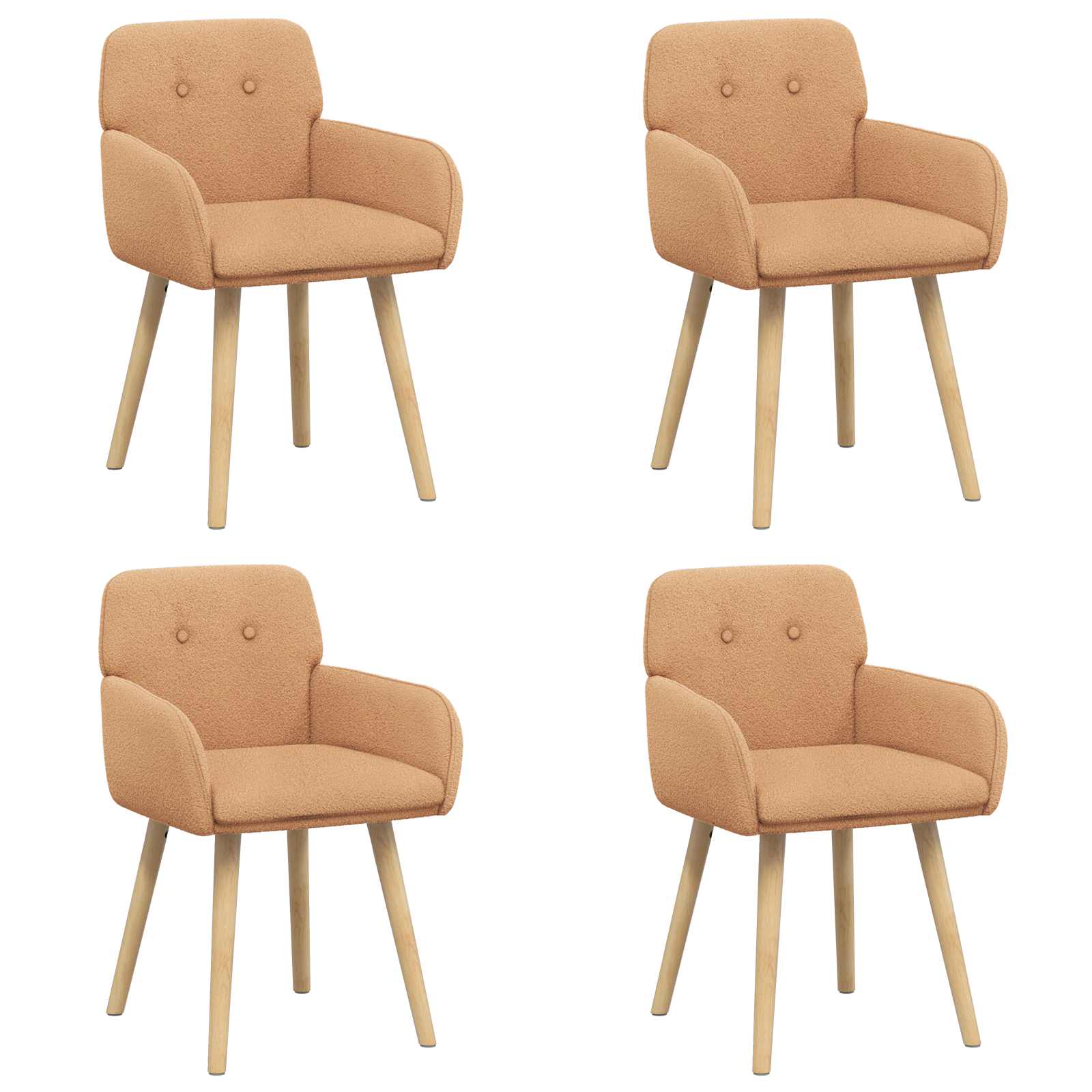 Eettafelstoelen 4 pcs Bouclé Beige 59 x 57 x 85 cm is nu te koop bij PeponiXL, paradijselijk wonen!