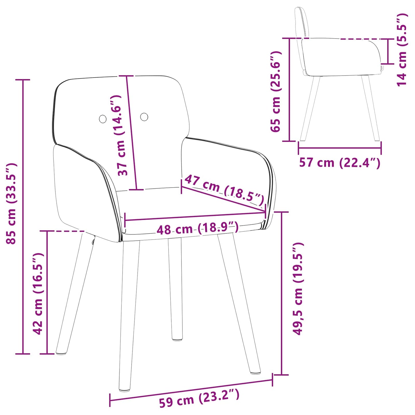 Eettafelstoelen 4 pcs Bouclé Beige 59 x 57 x 85 cm is nu te koop bij PeponiXL, paradijselijk wonen!
