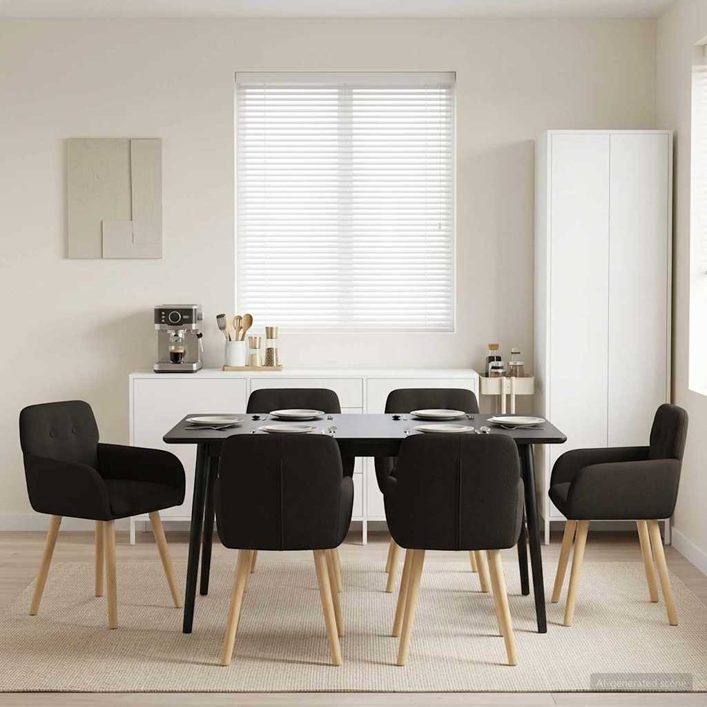Eettafelstoelen 6 pcs Bouclé Zwart 59 x 57 x 85 cm is nu te koop bij PeponiXL, paradijselijk wonen!