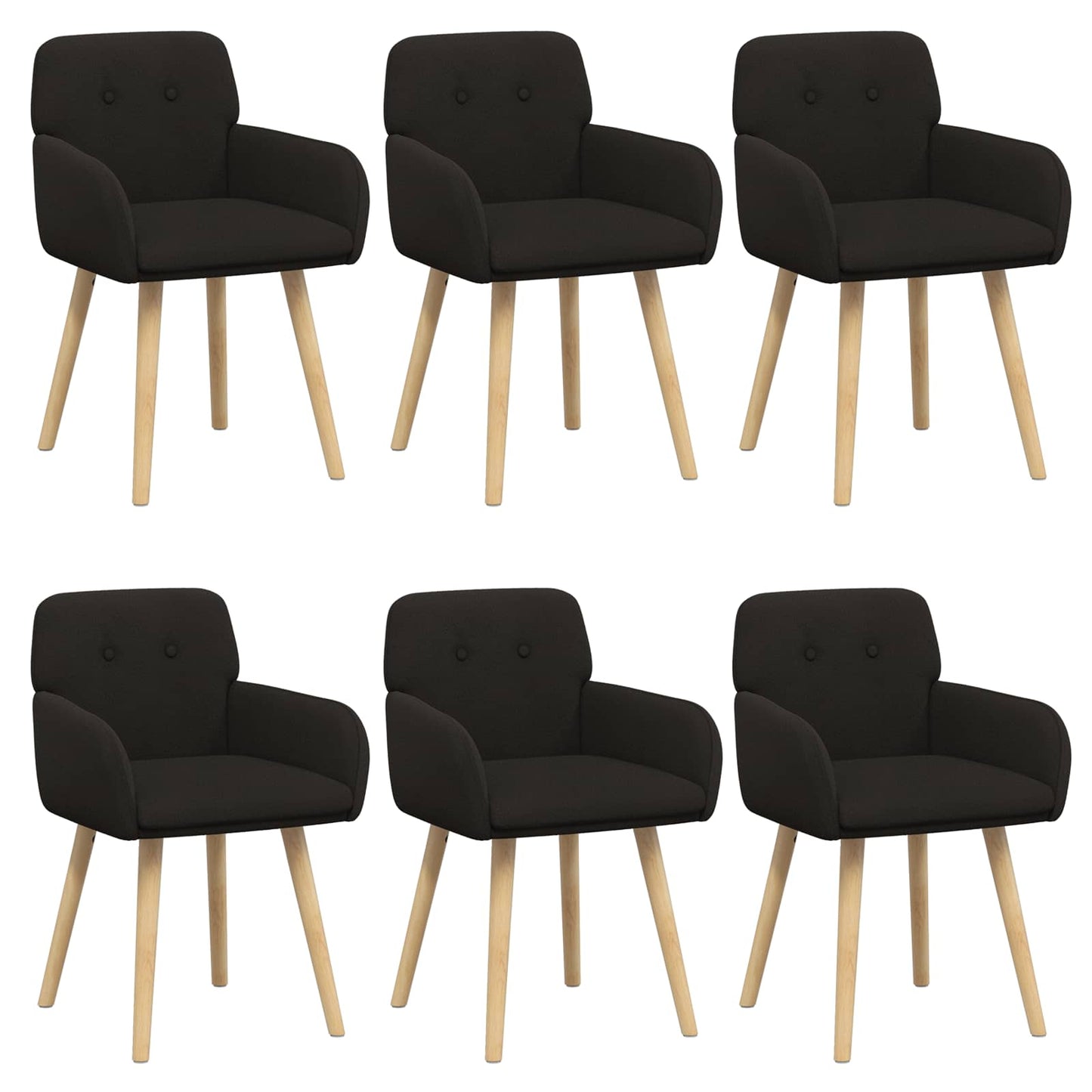 Eettafelstoelen 6 pcs Bouclé Zwart 59 x 57 x 85 cm is nu te koop bij PeponiXL, paradijselijk wonen!