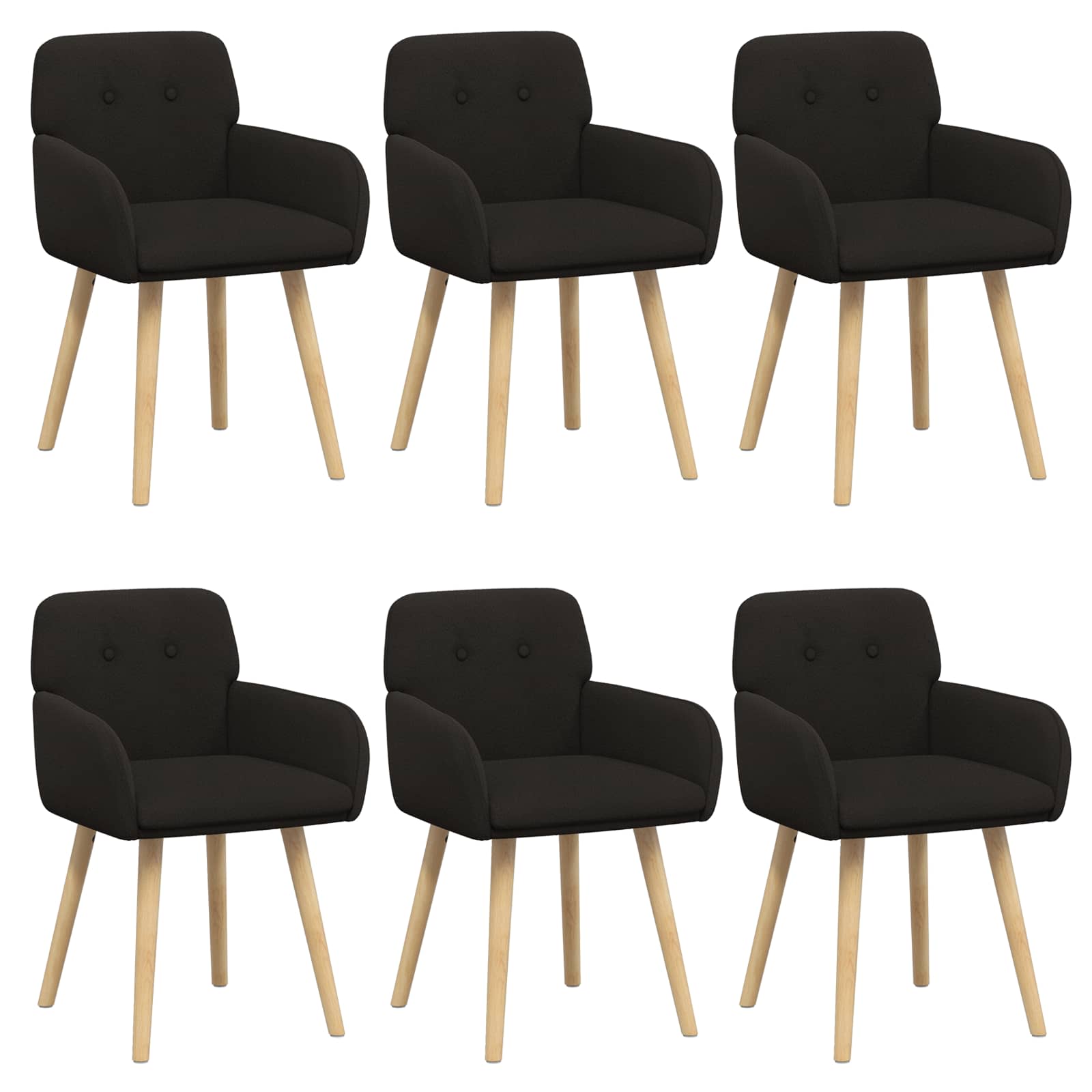 Eettafelstoelen 6 pcs Bouclé Zwart 59 x 57 x 85 cm is nu te koop bij PeponiXL, paradijselijk wonen!