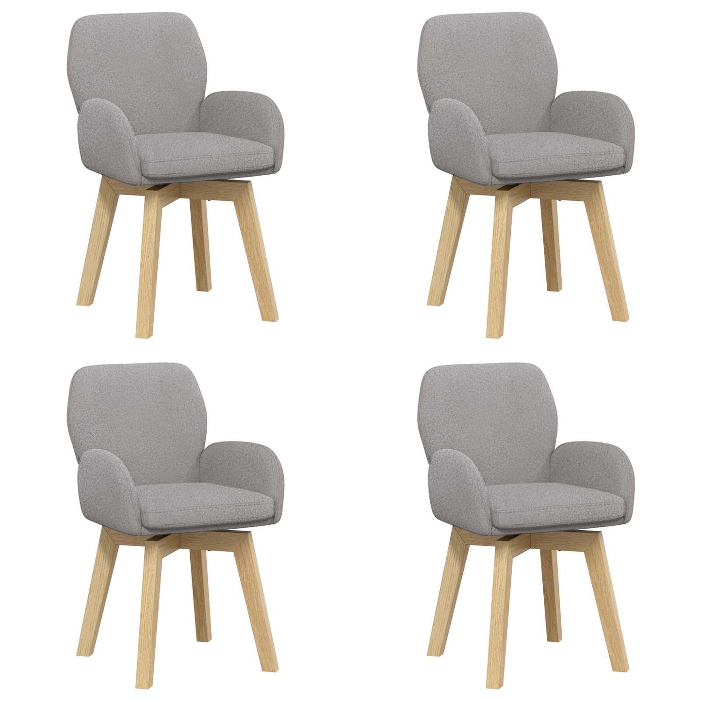 Draai Eetstoelen 4 pcs Bouclé Lichtgrijs 54 x 58 x 87 cm is nu te koop bij PeponiXL, paradijselijk wonen!