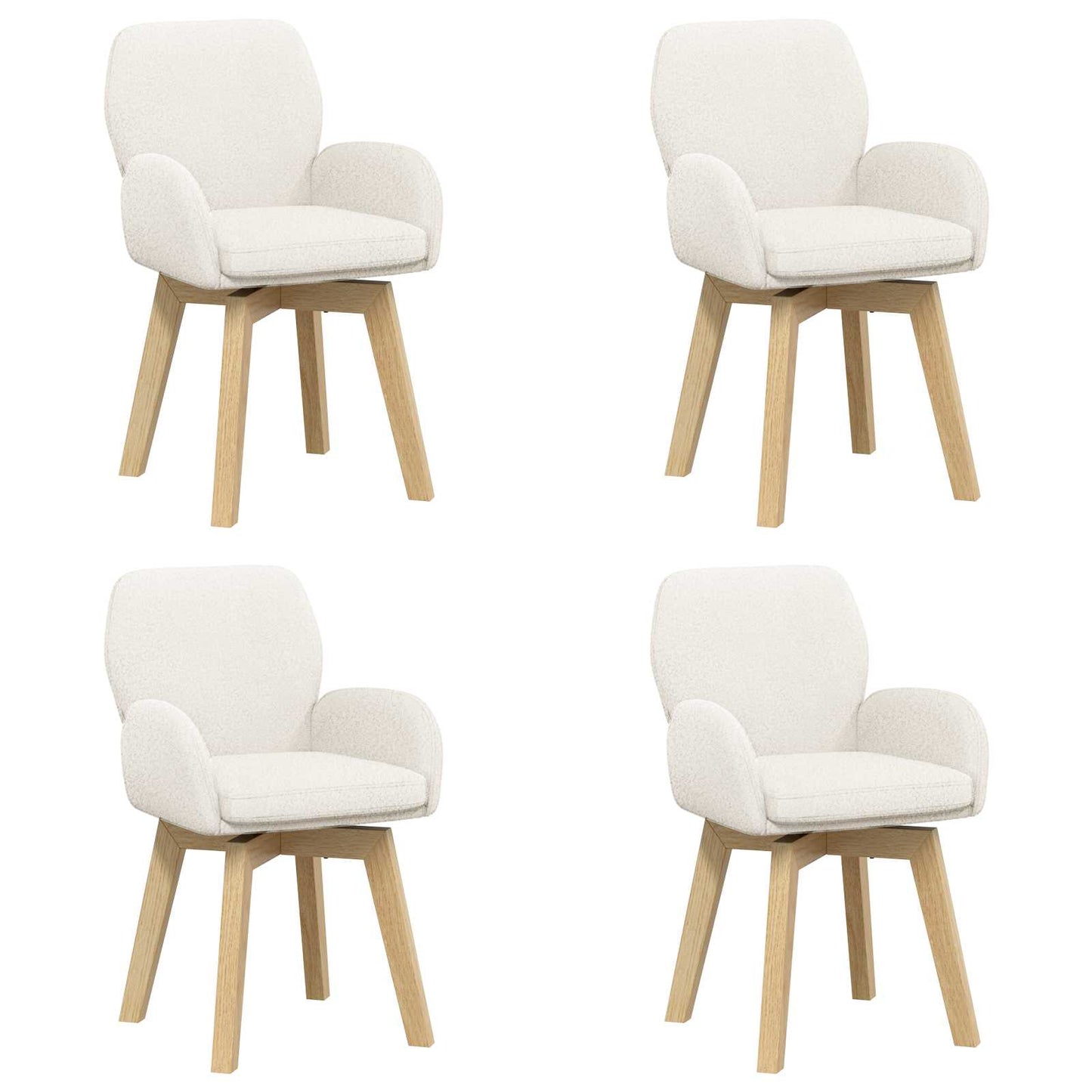 Draai Eetstoelen 4 pcs Bouclé Crèmekleurig 54 x 58 x 87 cm is nu te koop bij PeponiXL, paradijselijk wonen!