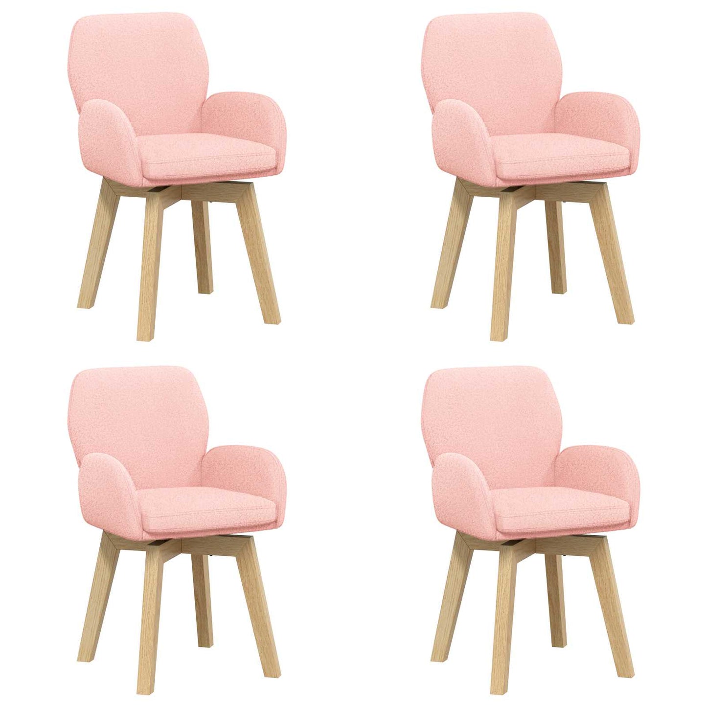 Draai Eetstoelen 4 pcs Bouclé Roze 54 x 58 x 87 cm is nu te koop bij PeponiXL, paradijselijk wonen!