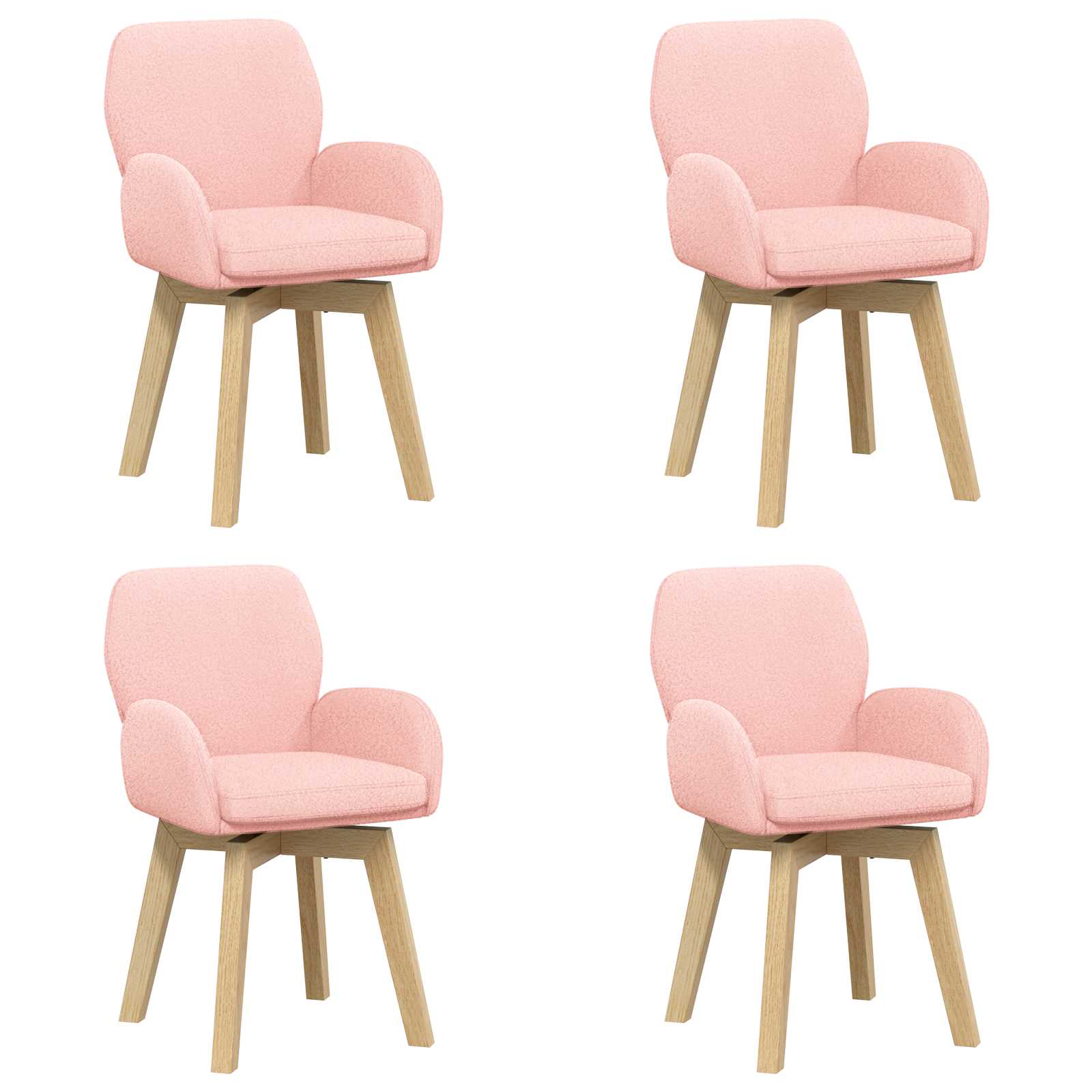 Draai Eetstoelen 4 pcs Bouclé Roze 54 x 58 x 87 cm is nu te koop bij PeponiXL, paradijselijk wonen!