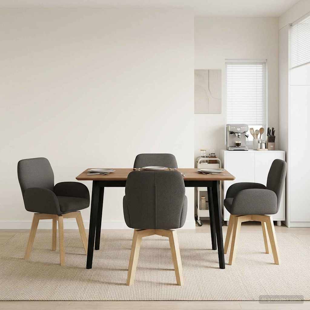 Draai Eetstoelen 4 pcs Bouclé Donkergrijs 54 x 58 x 87 cm is nu te koop bij PeponiXL, paradijselijk wonen!