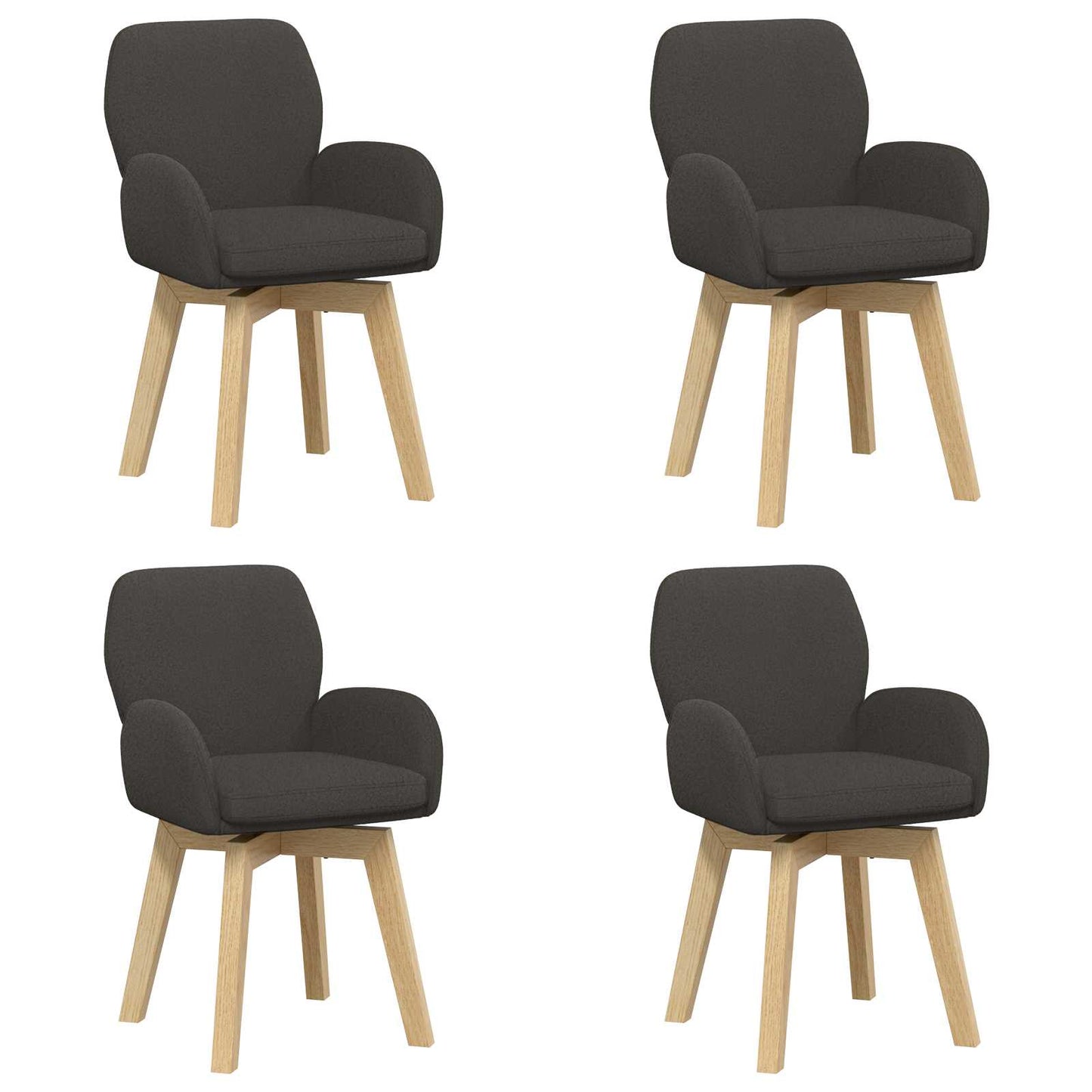 Draai Eetstoelen 4 pcs Bouclé Donkergrijs 54 x 58 x 87 cm is nu te koop bij PeponiXL, paradijselijk wonen!