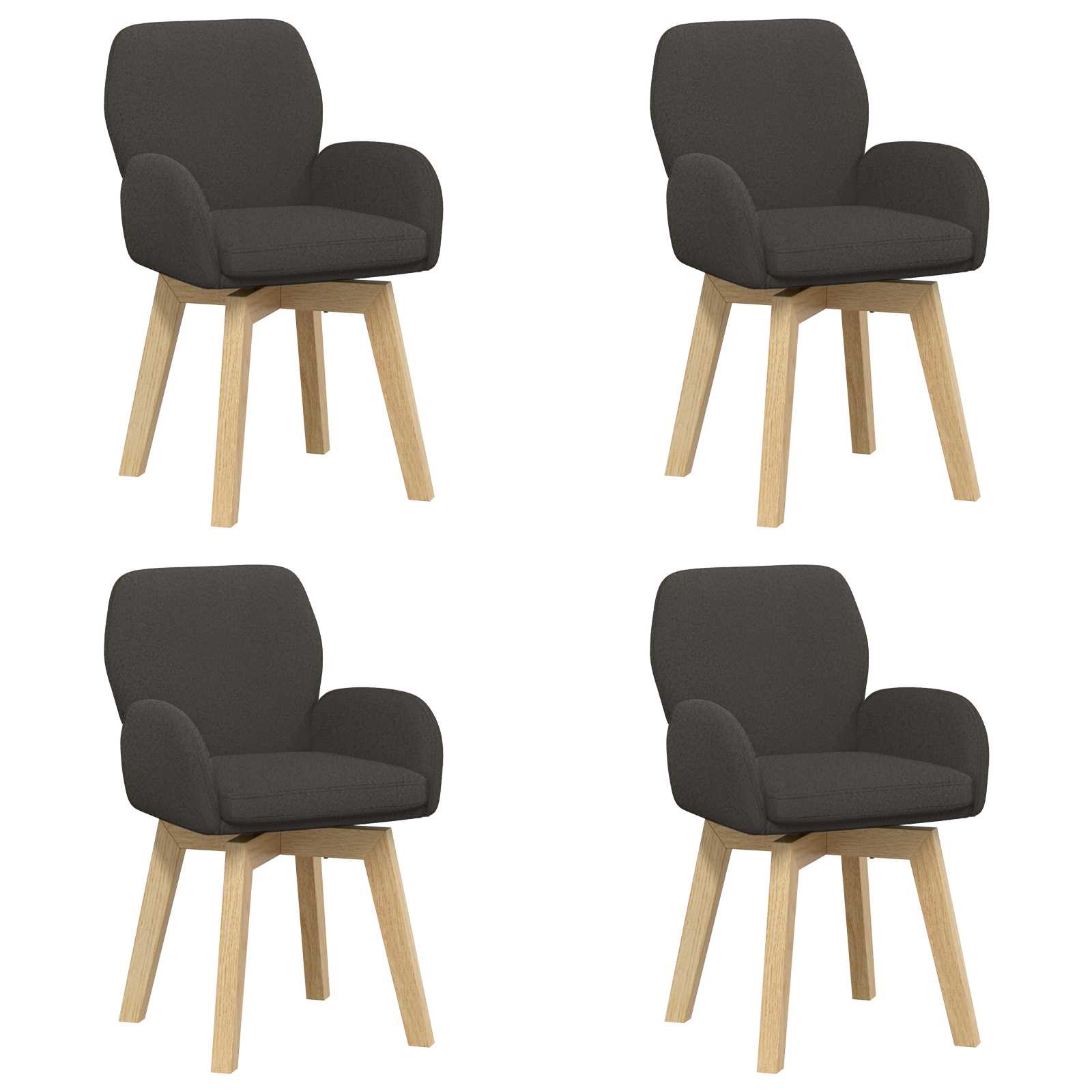 Draai Eetstoelen 4 pcs Bouclé Donkergrijs 54 x 58 x 87 cm is nu te koop bij PeponiXL, paradijselijk wonen!