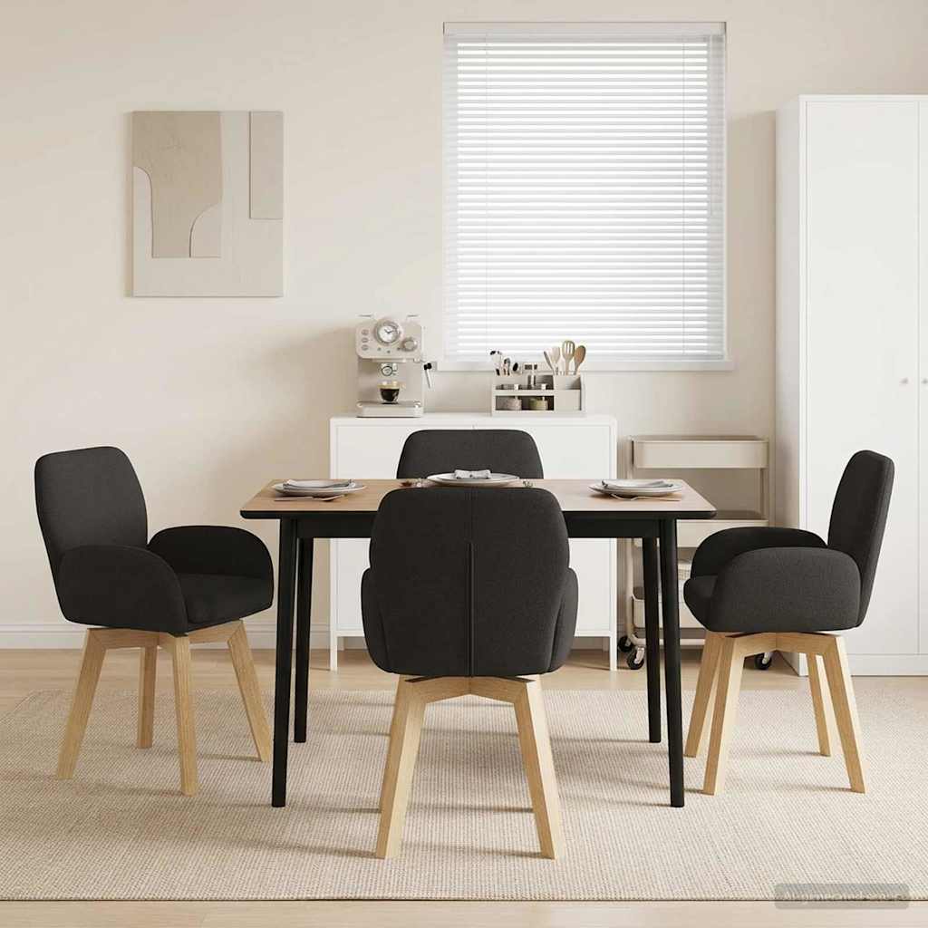 Draai Eetstoelen 4 pcs Bouclé Zwart 54 x 58 x 87 cm is nu te koop bij PeponiXL, paradijselijk wonen!