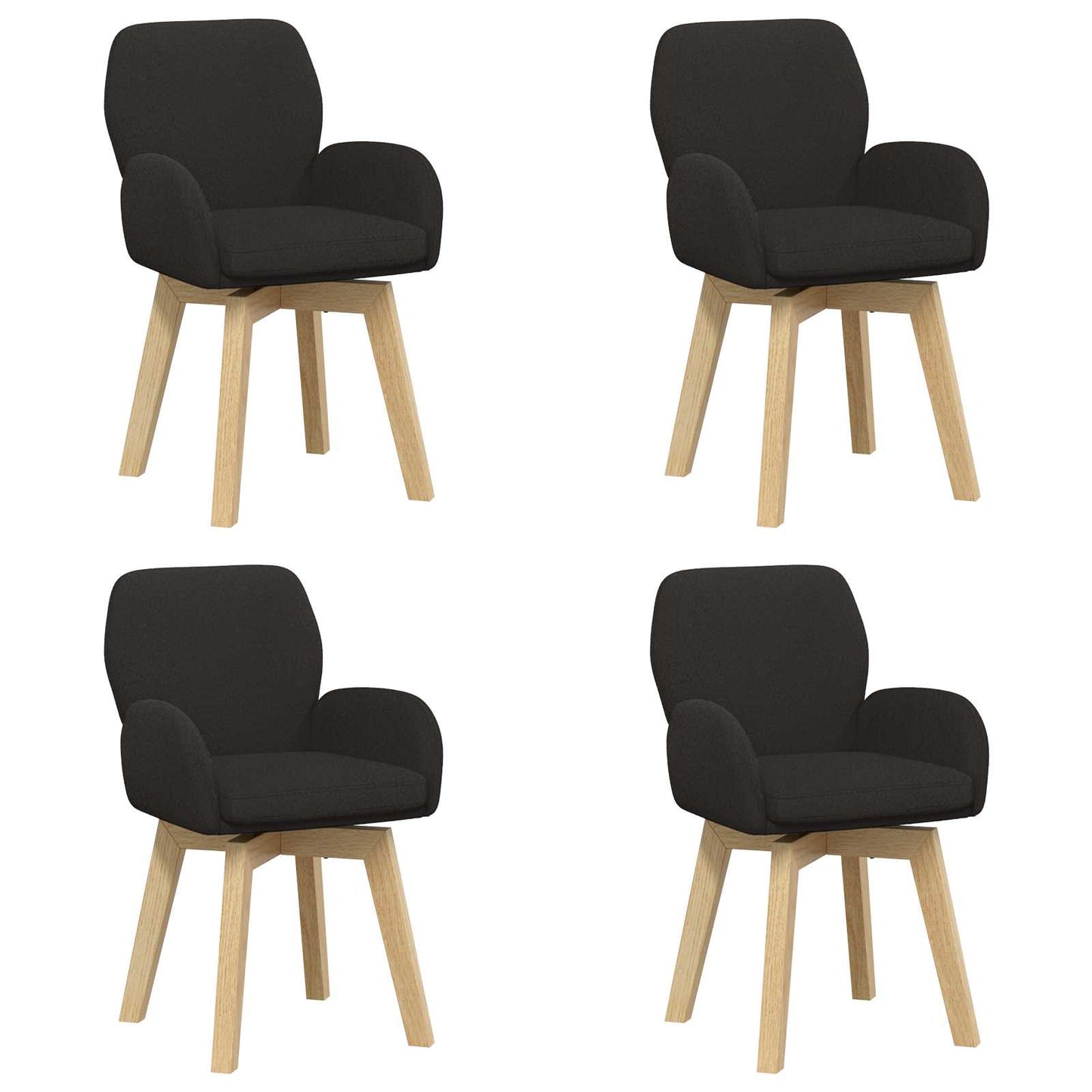 Draai Eetstoelen 4 pcs Bouclé Zwart 54 x 58 x 87 cm is nu te koop bij PeponiXL, paradijselijk wonen!