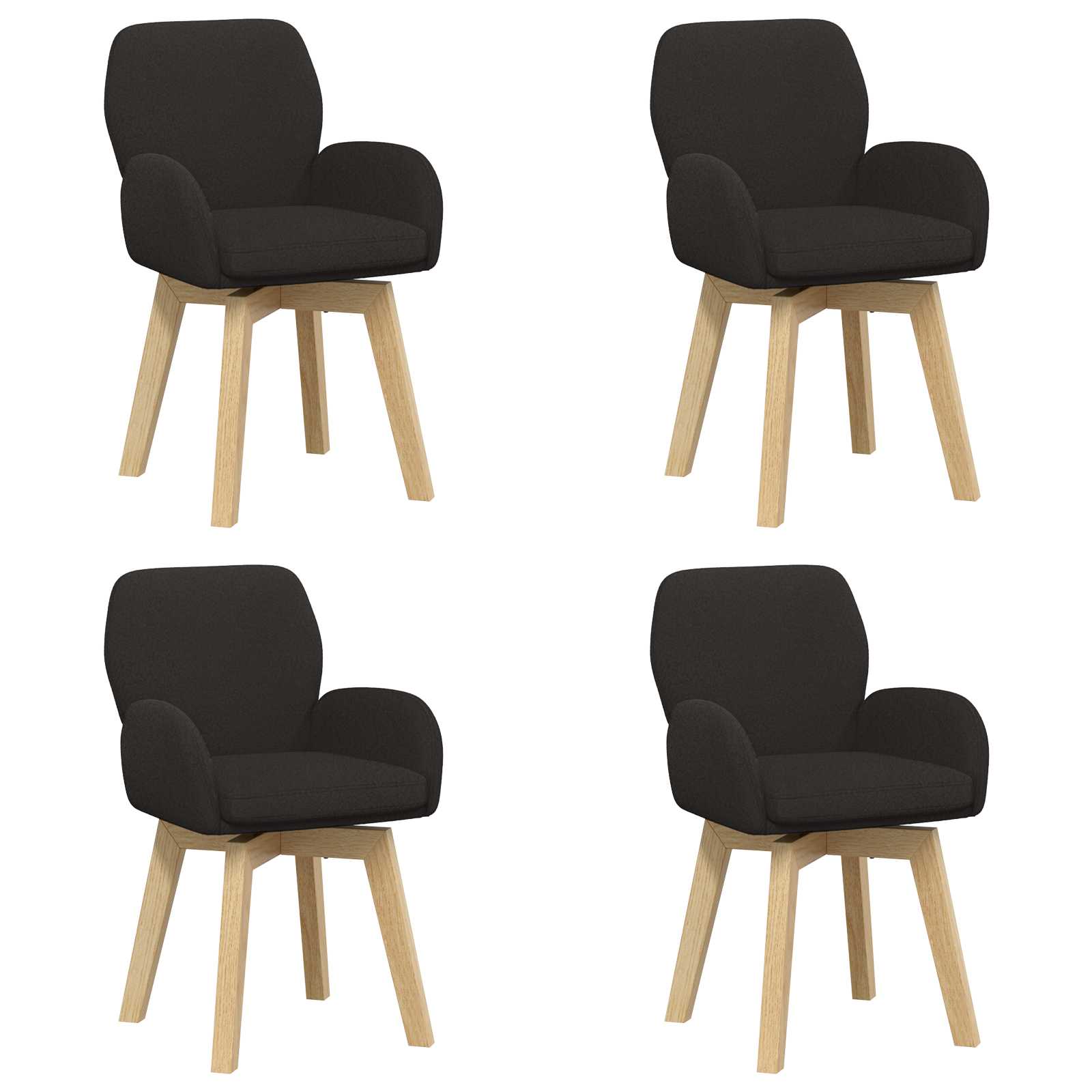 Draai Eetstoelen 4 pcs Bouclé Zwart 54 x 58 x 87 cm is nu te koop bij PeponiXL, paradijselijk wonen!