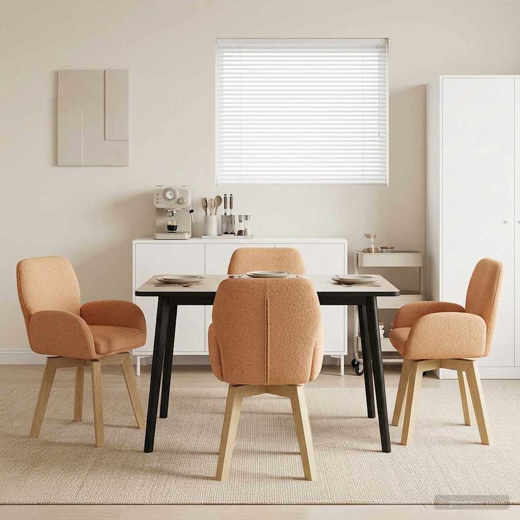 Draai Eetstoelen 4 pcs Bouclé Beige 54 x 58 x 87 cm is nu te koop bij PeponiXL, paradijselijk wonen!