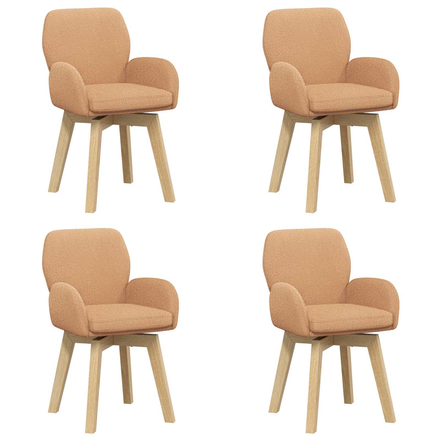 Draai Eetstoelen 4 pcs Bouclé Beige 54 x 58 x 87 cm is nu te koop bij PeponiXL, paradijselijk wonen!