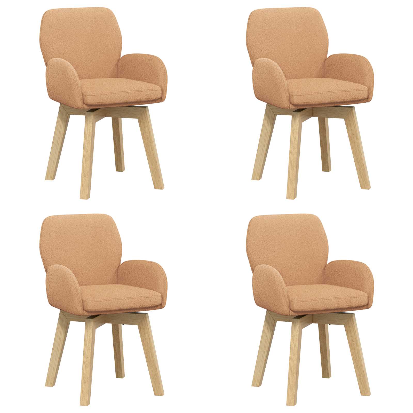 Draai Eetstoelen 4 pcs Bouclé Beige 54 x 58 x 87 cm is nu te koop bij PeponiXL, paradijselijk wonen!