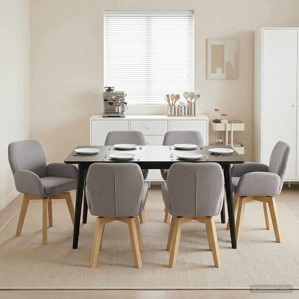 Draai Eetstoelen 6 pcs Bouclé Lichtgrijs 54 x 58 x 87 cm is nu te koop bij PeponiXL, paradijselijk wonen!