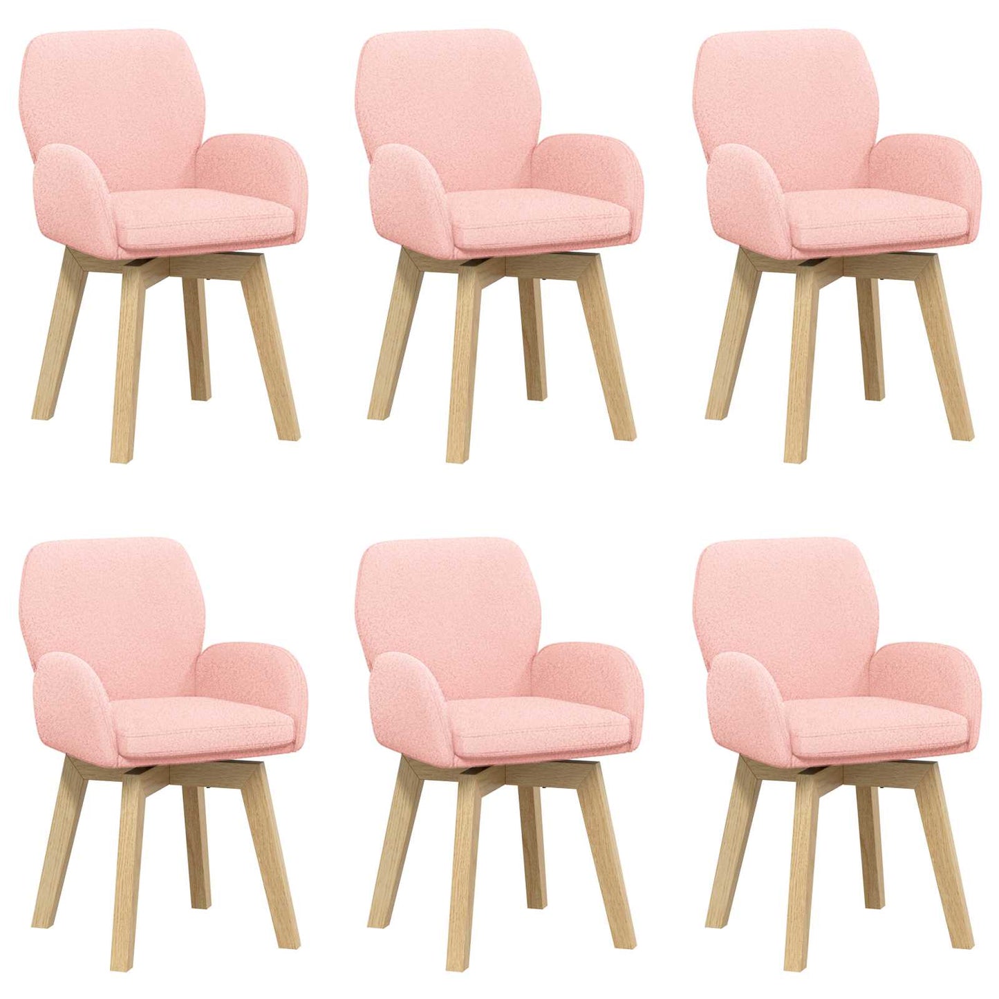 Draai Eetstoelen 6 pcs Bouclé Roze 54 x 58 x 87 cm is nu te koop bij PeponiXL, paradijselijk wonen!