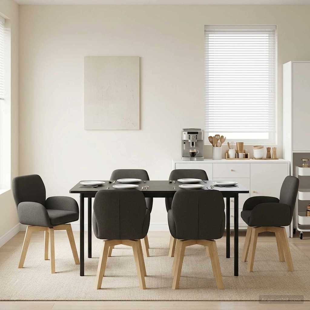 Draai Eetstoelen 6 pcs Bouclé Donkergrijs 54 x 58 x 87 cm is nu te koop bij PeponiXL, paradijselijk wonen!