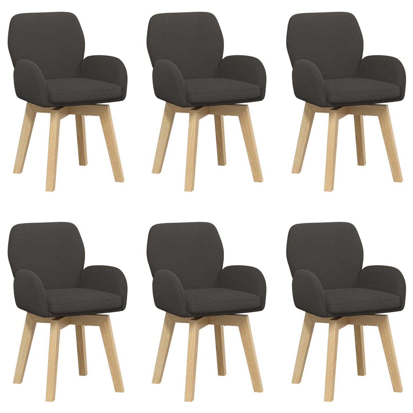 Draai Eetstoelen 6 pcs Bouclé Donkergrijs 54 x 58 x 87 cm is nu te koop bij PeponiXL, paradijselijk wonen!