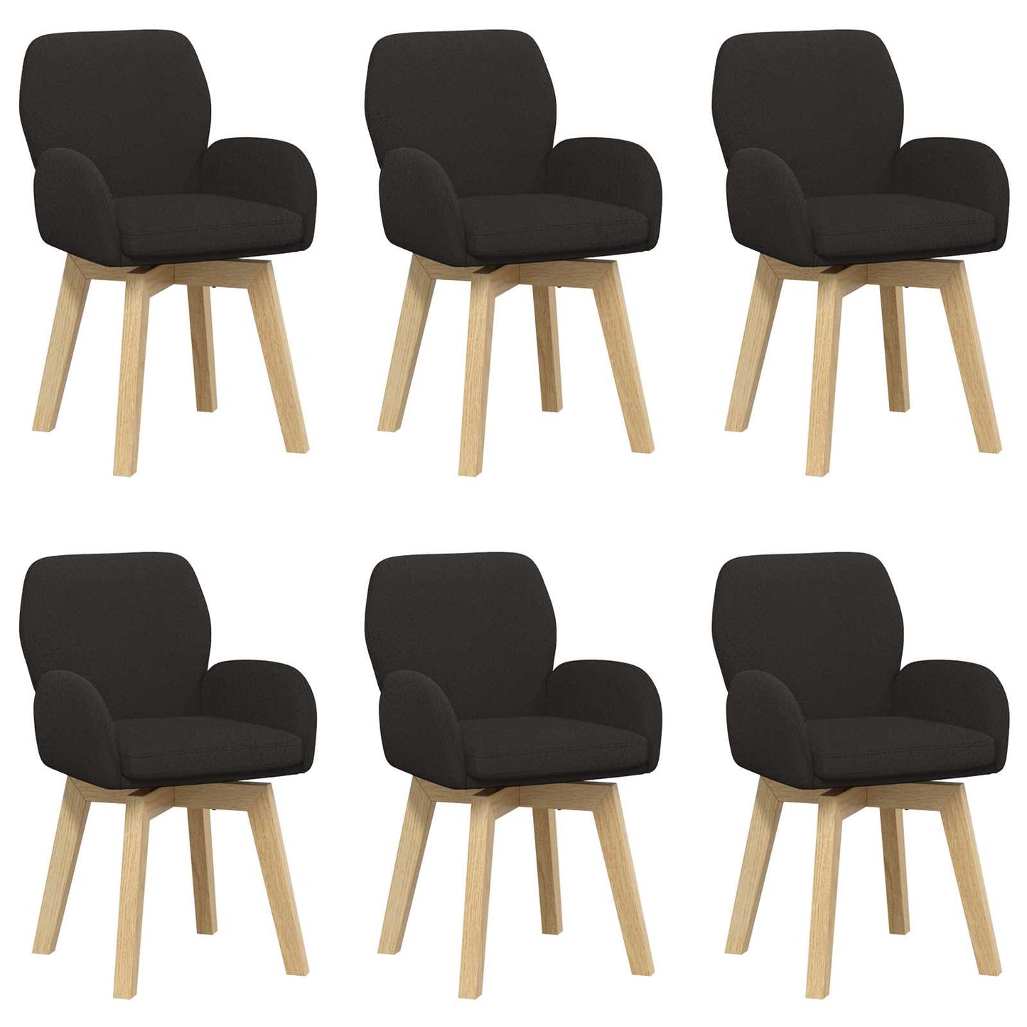 Draai Eetstoelen 6 pcs Bouclé Zwart 54 x 58 x 87 cm is nu te koop bij PeponiXL, paradijselijk wonen!