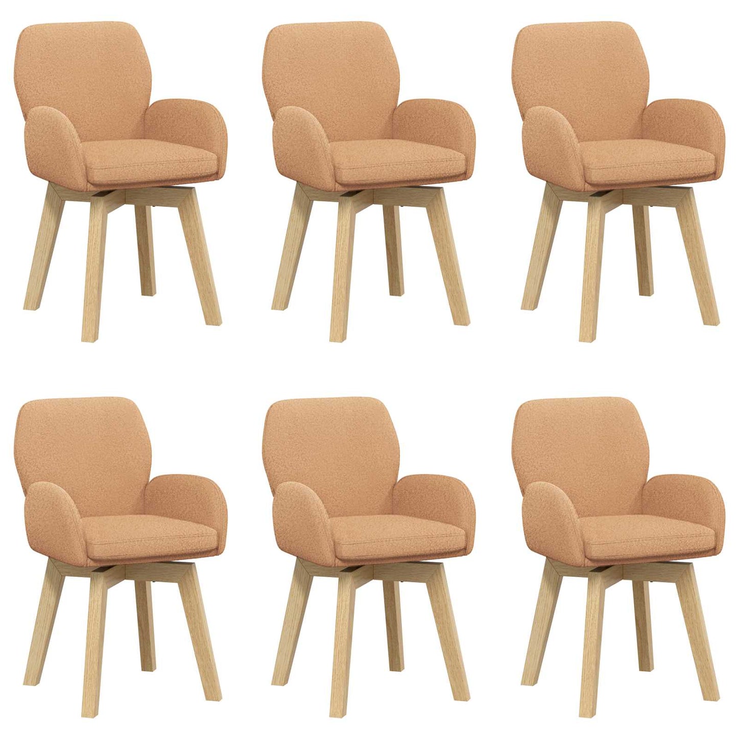 Draai Eetstoelen 6 pcs Bouclé Beige 54 x 58 x 87 cm is nu te koop bij PeponiXL, paradijselijk wonen!