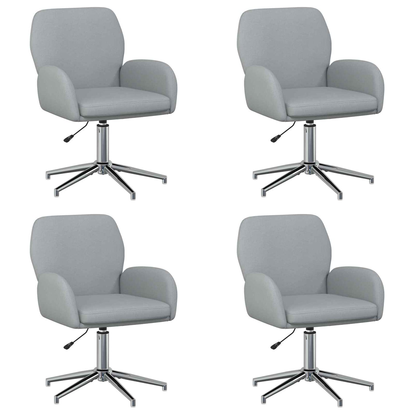 Draaiende Bureaustoelen 4 st 54 x 58 x 90 cm Lichtgrijs Stof
