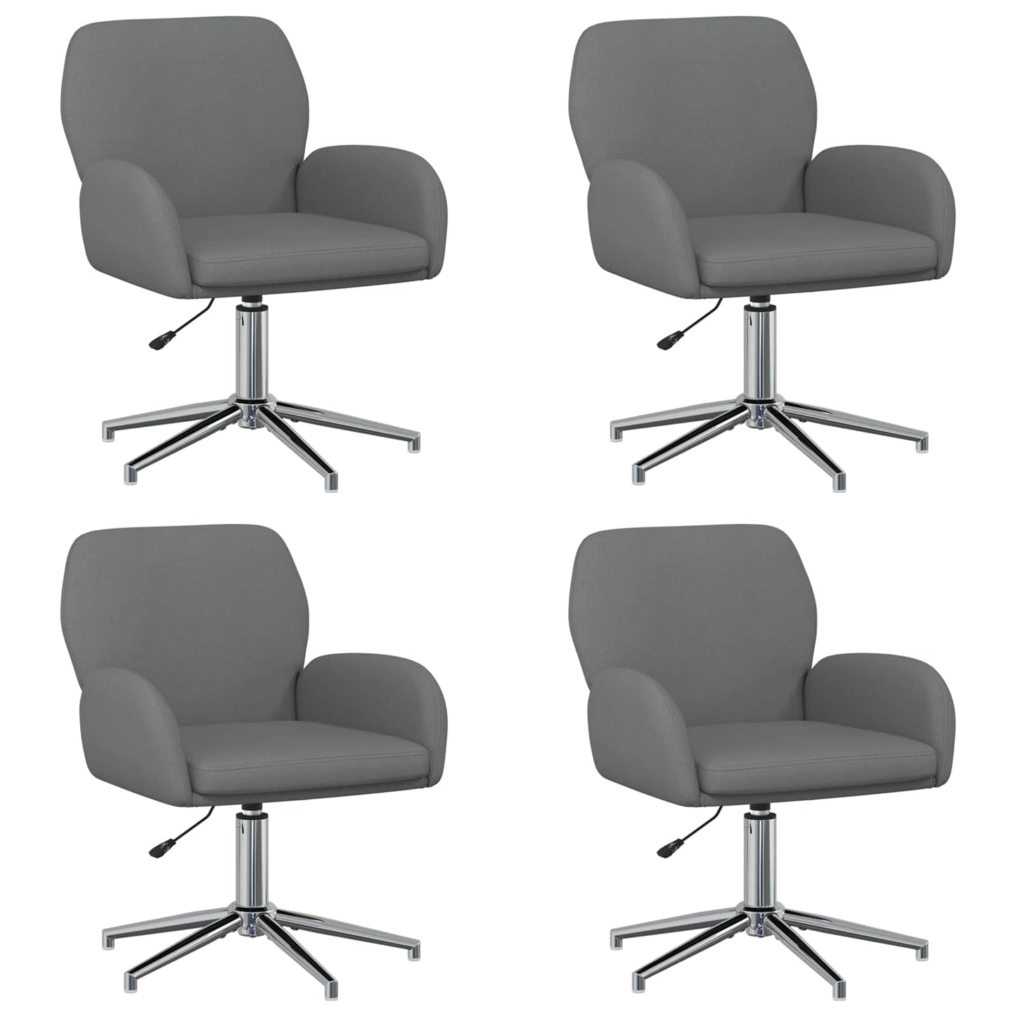 Draaiende Bureaustoelen 4 st 54 x 58 x 90 cm Donkergrijs Stof