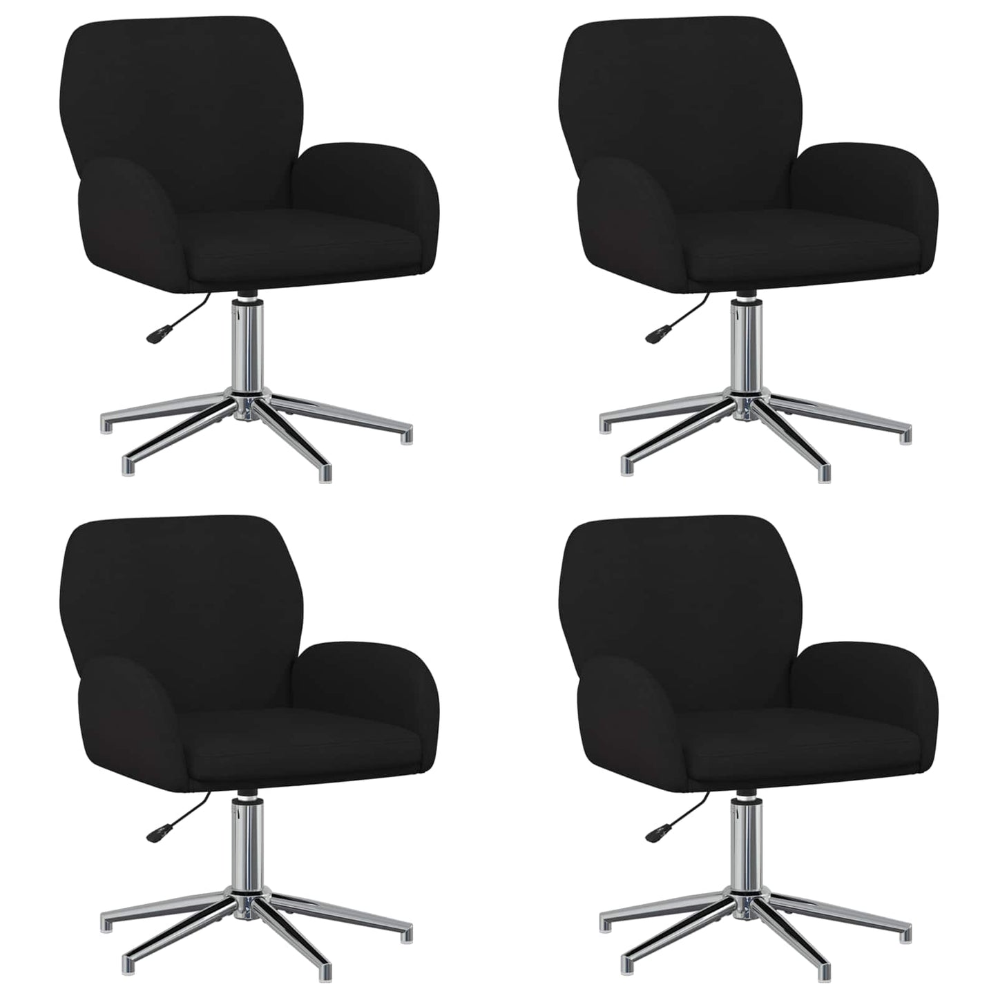 Draaiende Bureaustoelen 4 st 54 x 58 x 90 cm Zwart Stof
