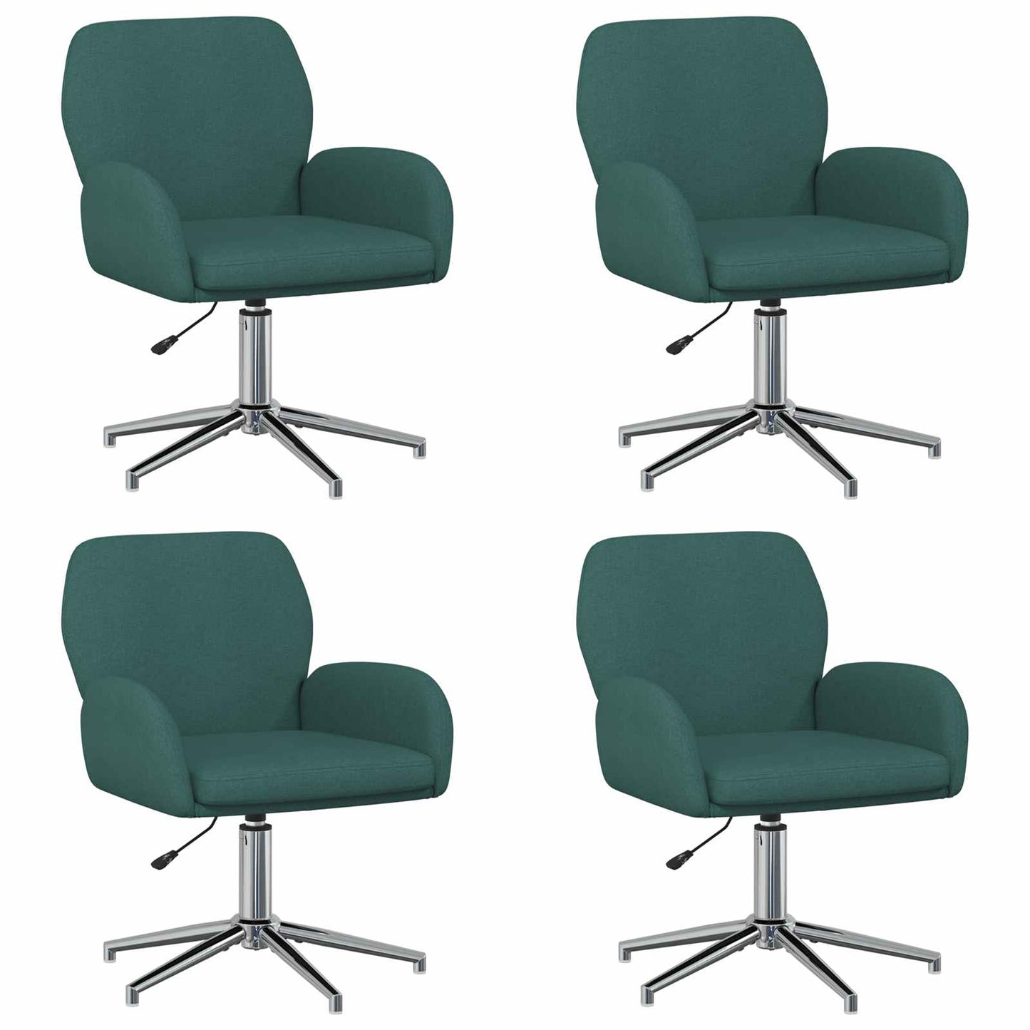 Draaiende Bureaustoelen 4 st 54 x 58 x 90 cm Donkergroen Stof