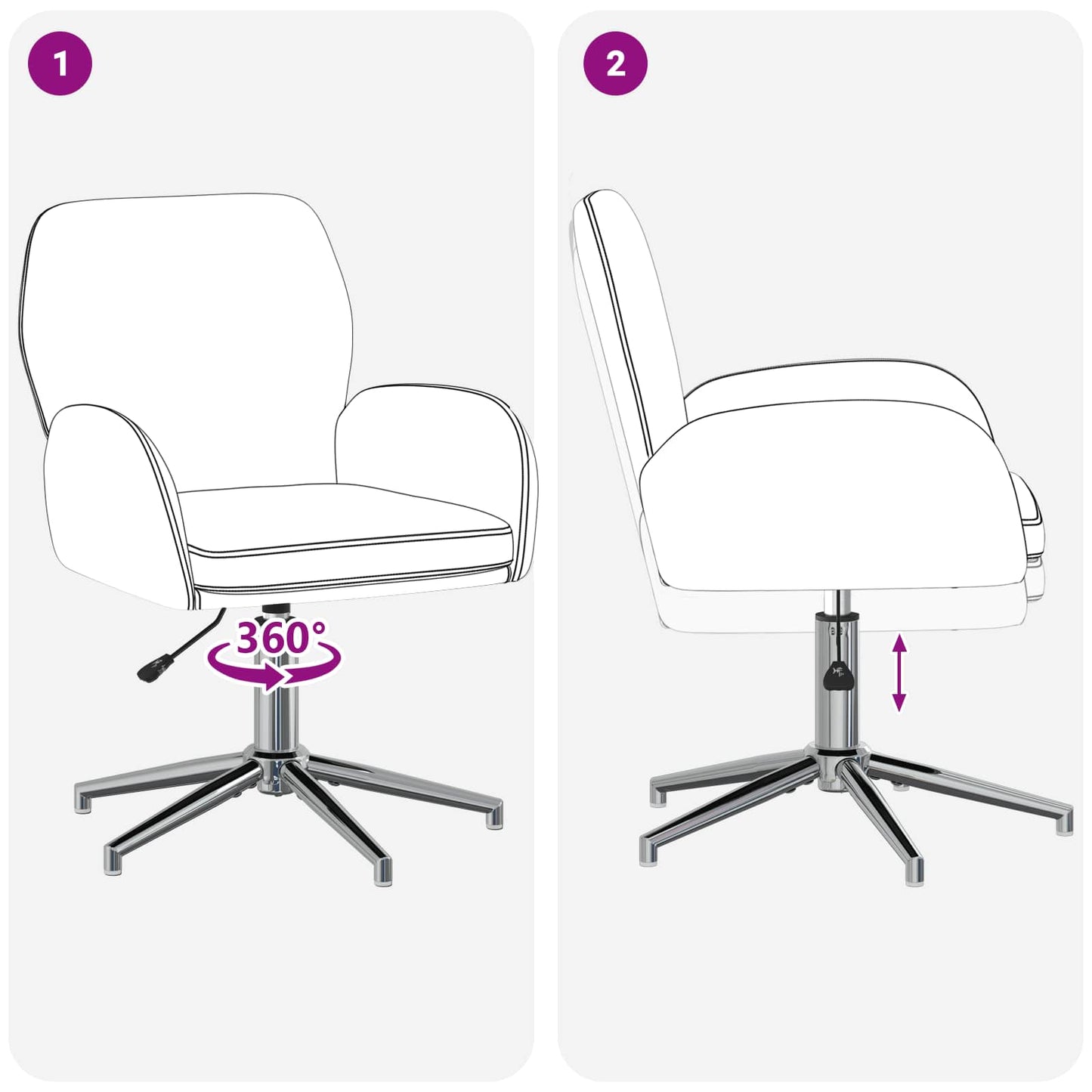 Draaiende Bureaustoelen 4 st 54 x 58 x 90 cm Crèmekleurig Stof